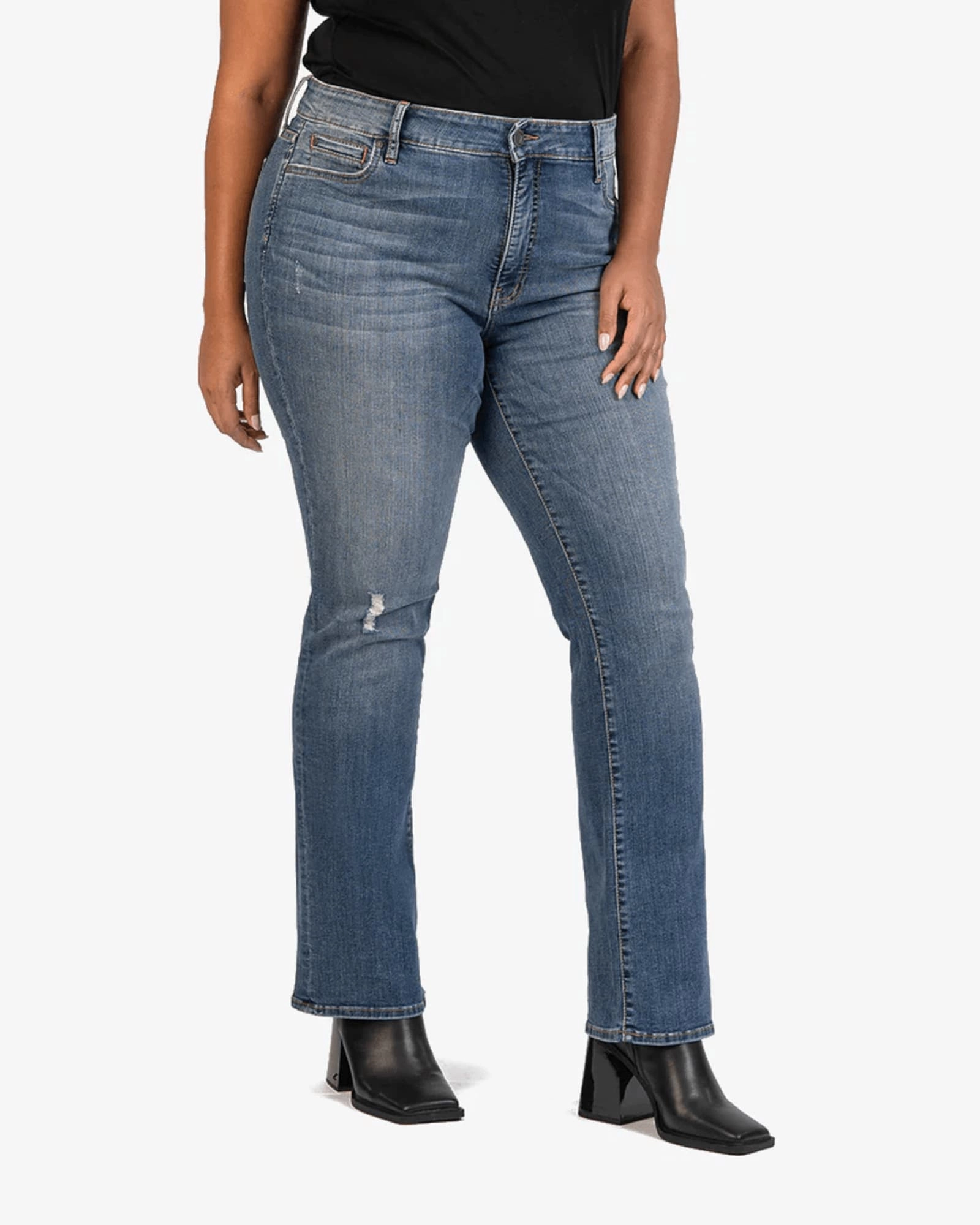 Natalie High Rise Fab Ab Bootcut Jean | Medium Wash Soft Finish