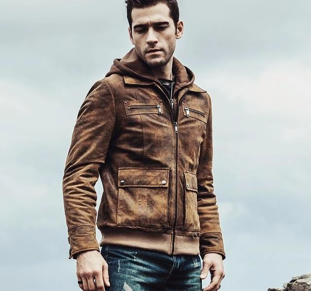 West Louis? Retro Autumn Winter Genuine Leather Jacket Diploma Seam Sealed Construction