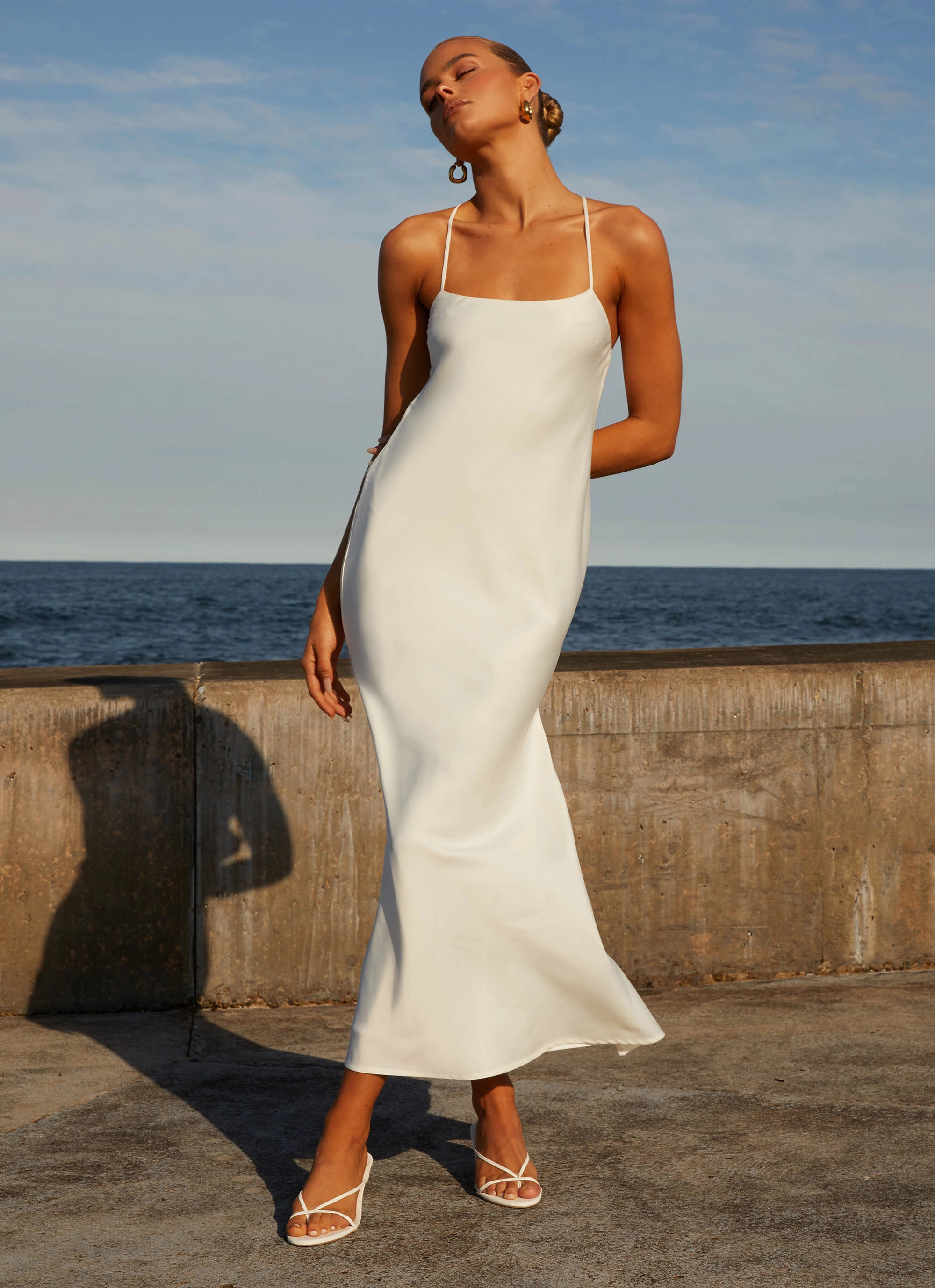 Runway Royalty Maxi Dress - White Slender Look effortless grace