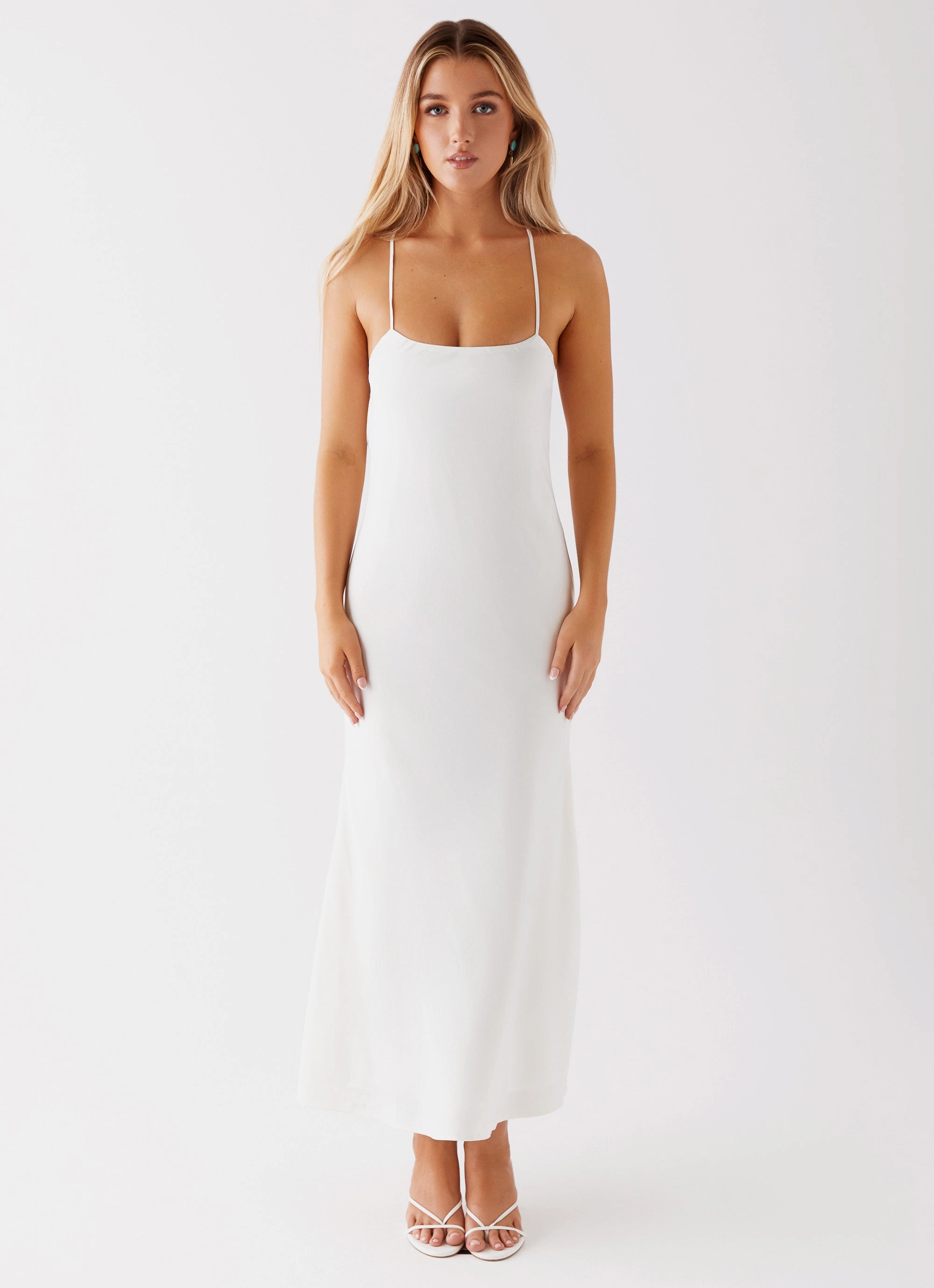 Runway Royalty Maxi Dress - White Trendy Appearance