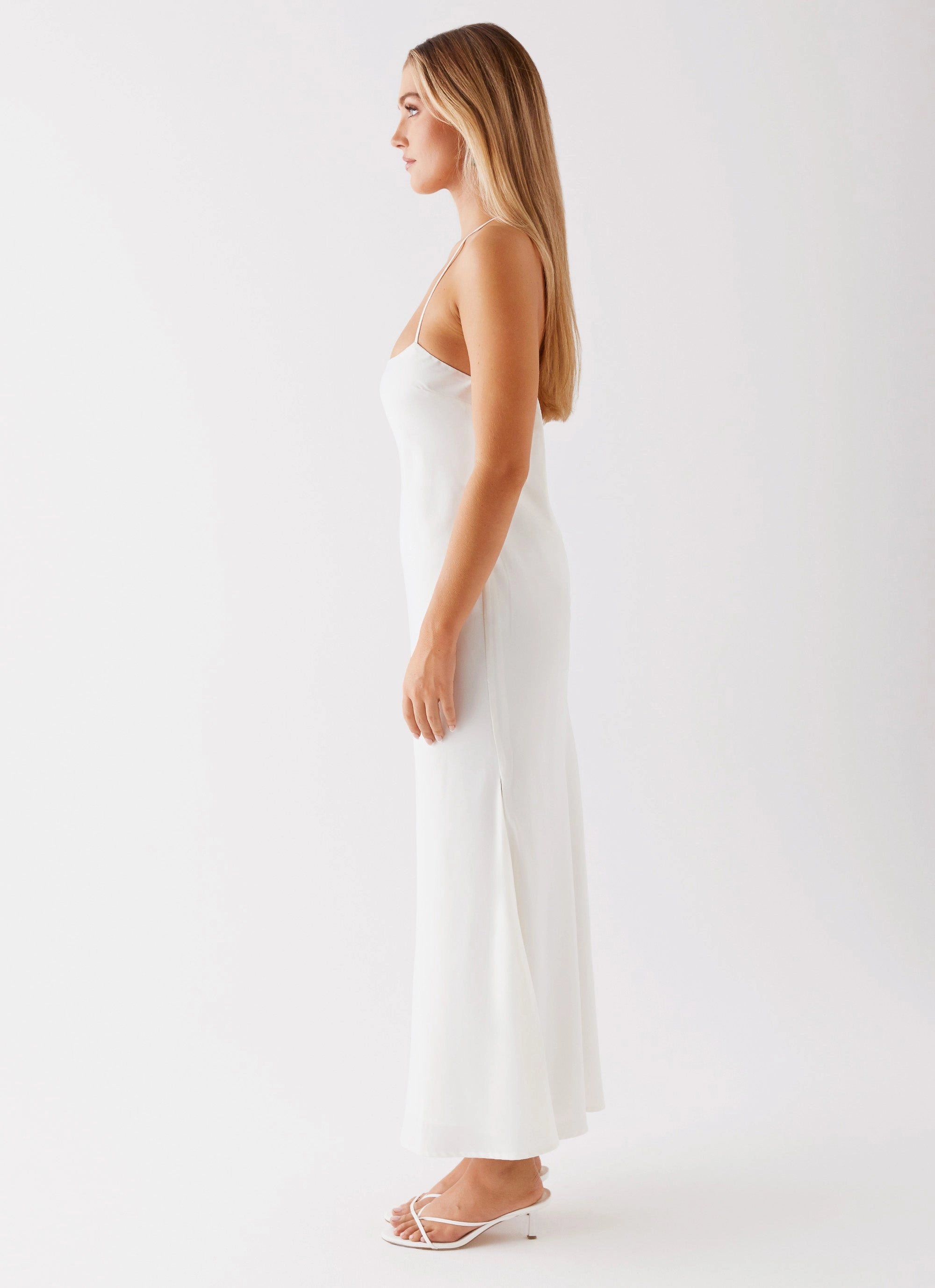 Runway Royalty Maxi Dress - White Eye Catching Timeless Wearable