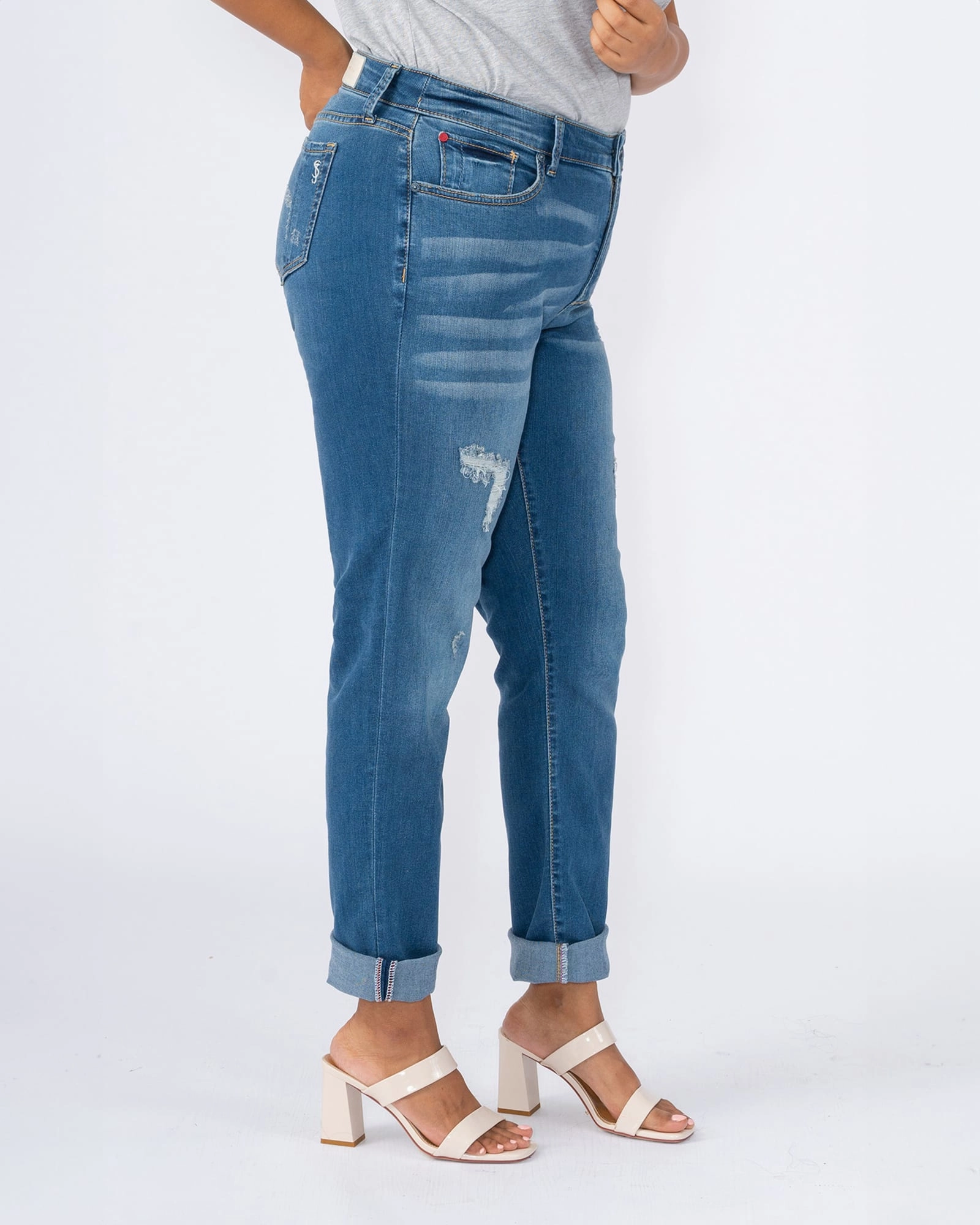 High Rise Boyfriend - Rylie | RYLIE Reinforced Stitching Moisture Wicking Inner Layer