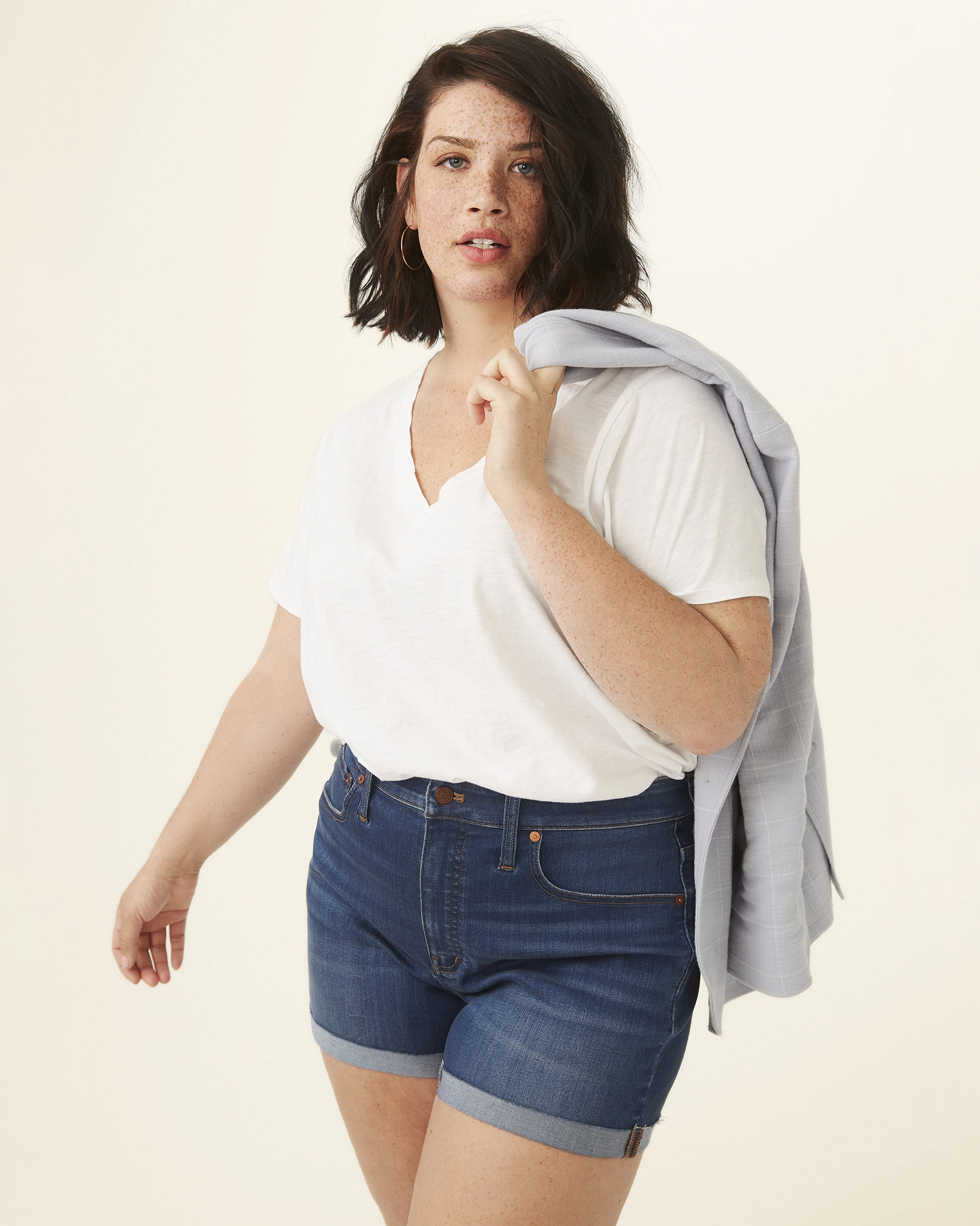 High Rise Denim Short in Danny Wash | Dark Wash Classic Wear Slim