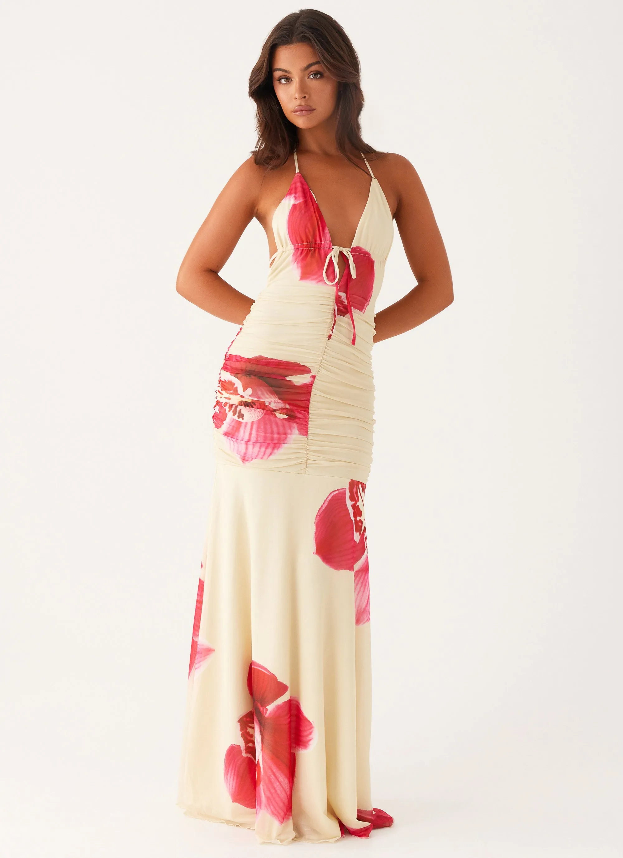 Hollywood Maxi Dress - Orchid Yellow Silky Mood