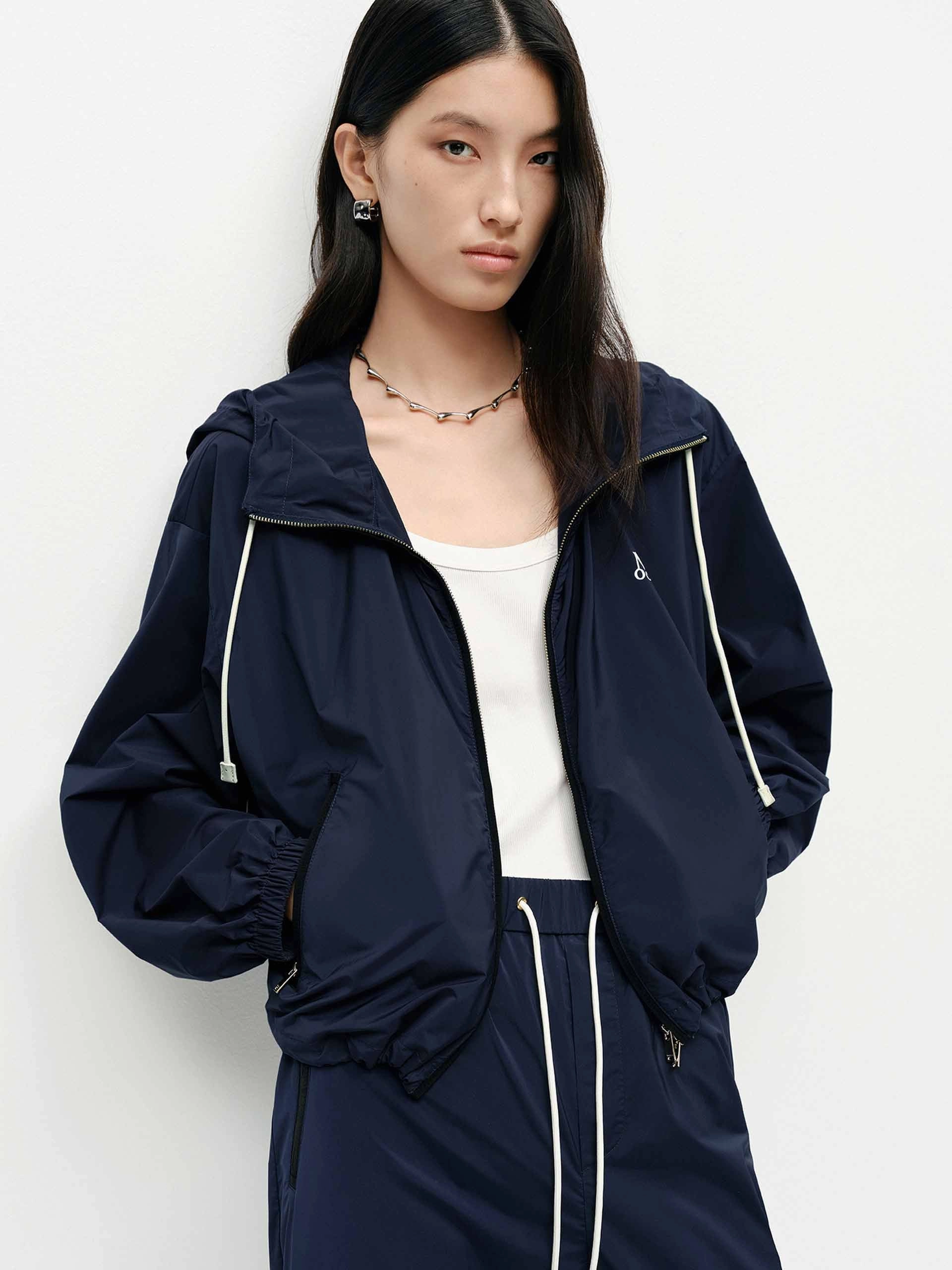 Hooded Detail Parka Jacket Light Rain