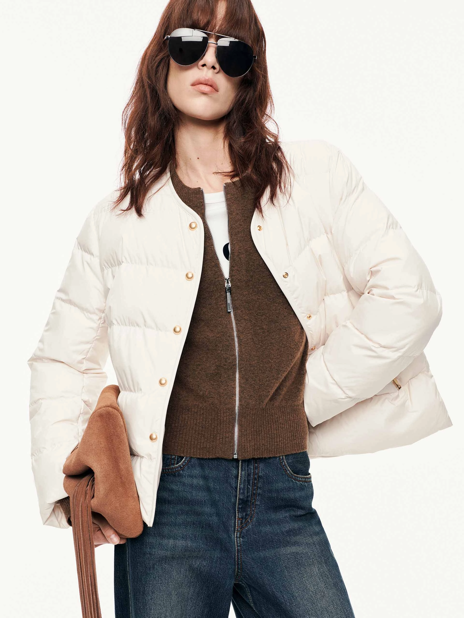 Comfort Fit Hooded Layered Down Jacket