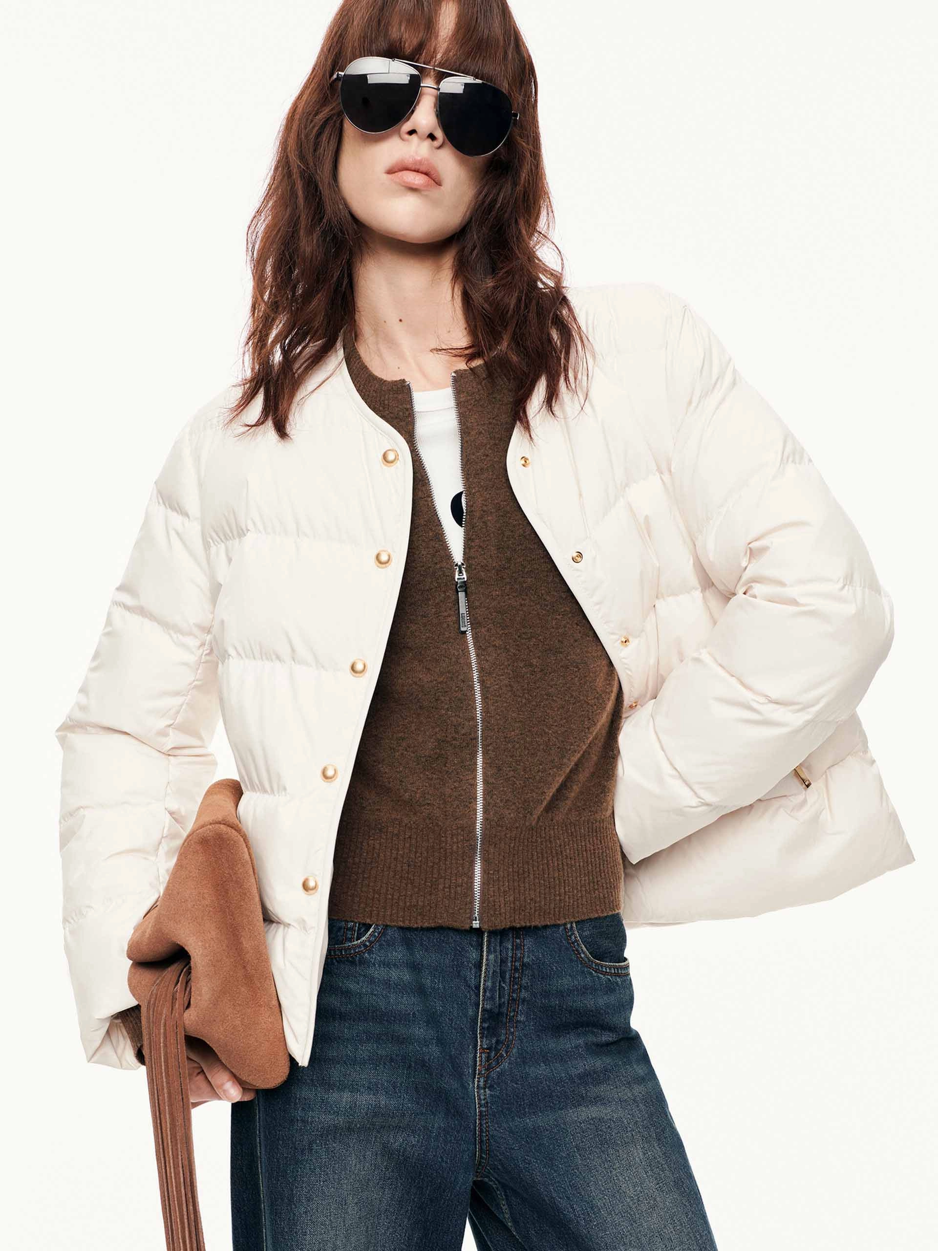 Hooded Layered Down Jacket Storm Ready Gear Bonded Closure Mechanism