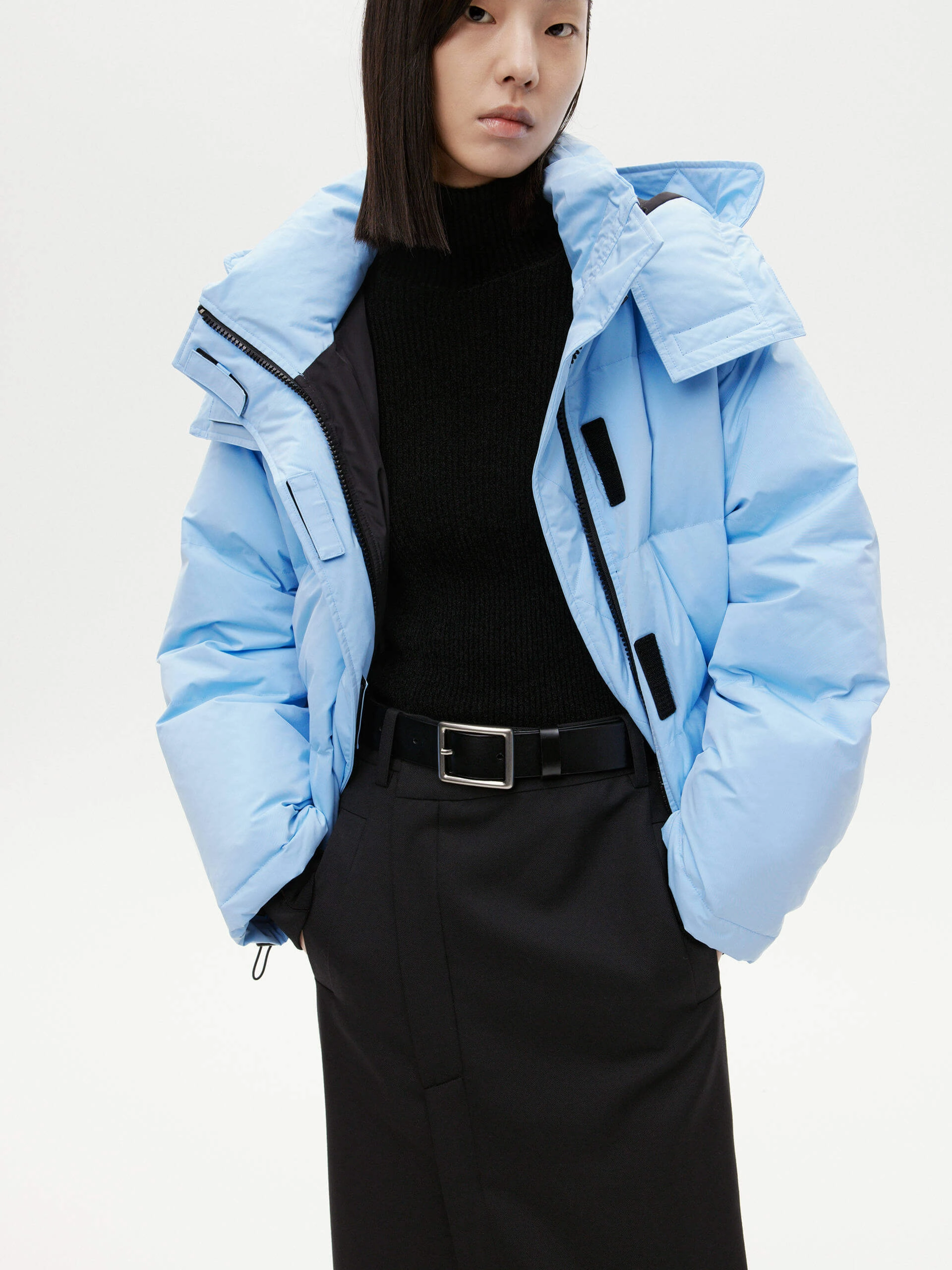 Slim Tailored Hooded Short Down Jacket