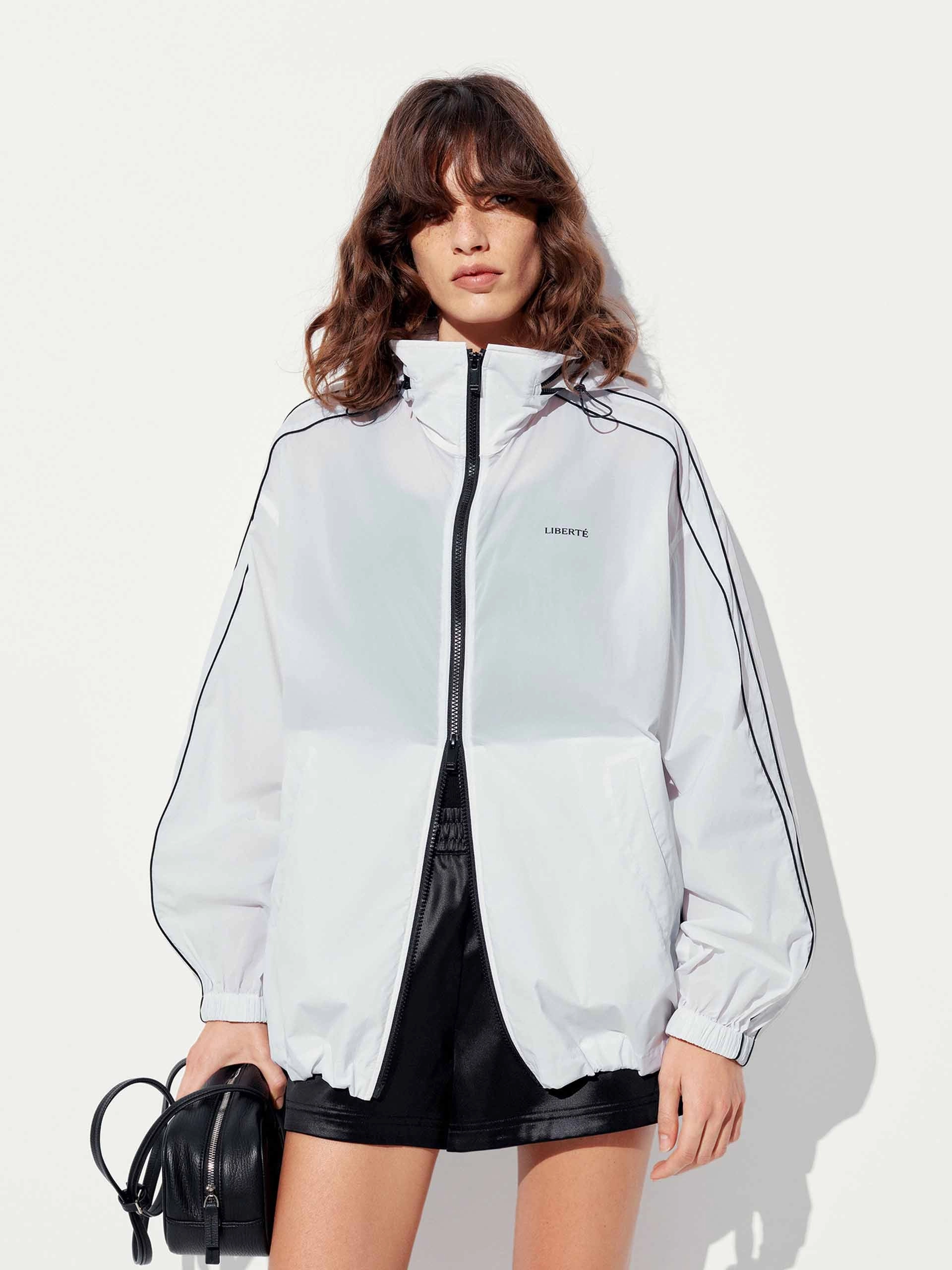 Hooded Zipper Loose Coat WaterResistantCoating Layered Insulation