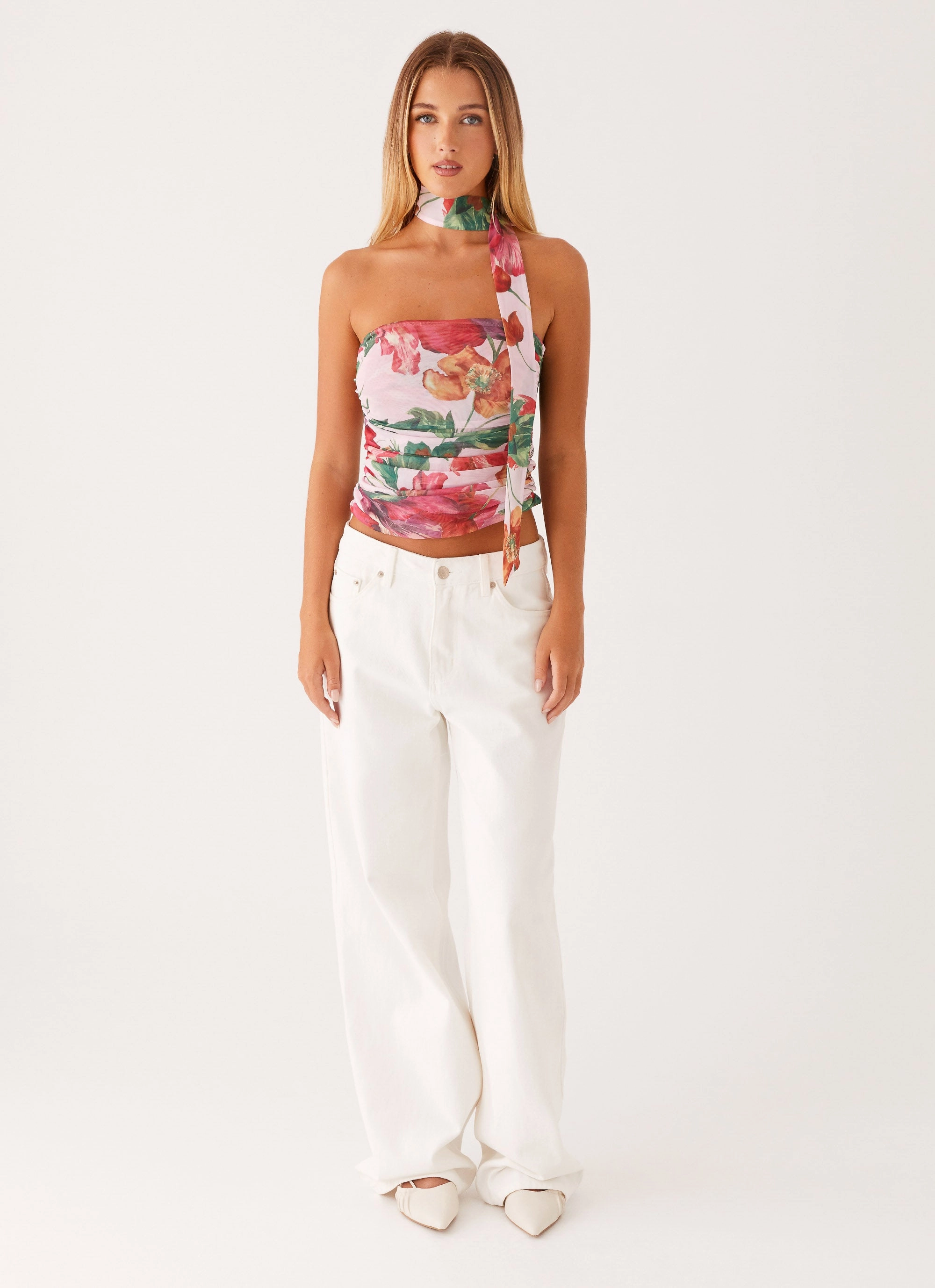 Hot Like Me Scarf Top - Pink Floral Daily Cool Quick Fit