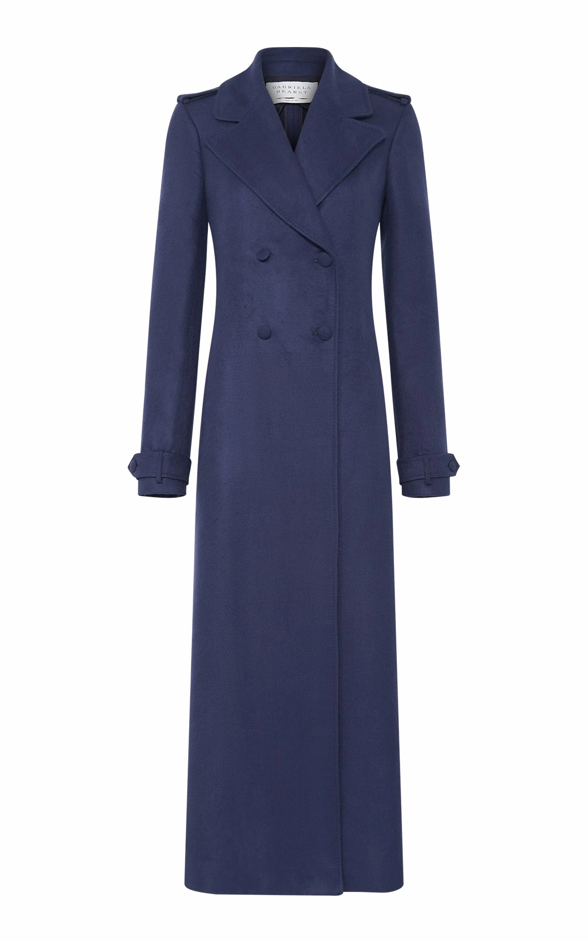 Houstt Trench Coat in Navy Winter Silk Breathable Design Cold Climate