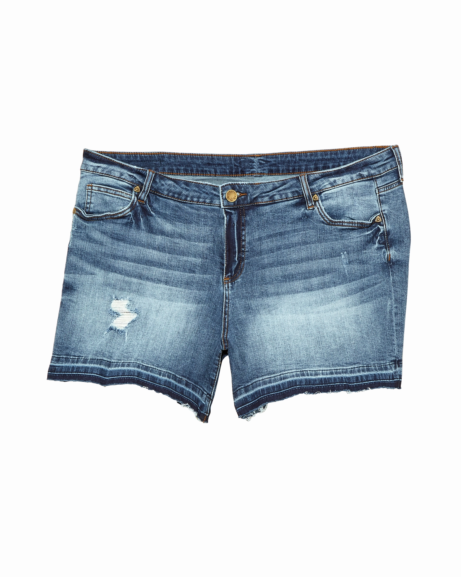 Common look Non Fade Fabric Huron Short with Released Hem | Medium Wash