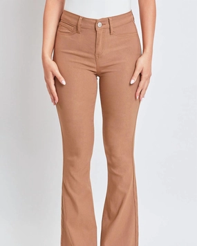 Sleek Comfort Casual Vibe Hyperstretch High Rise Flare Denim In Almond | Almond
