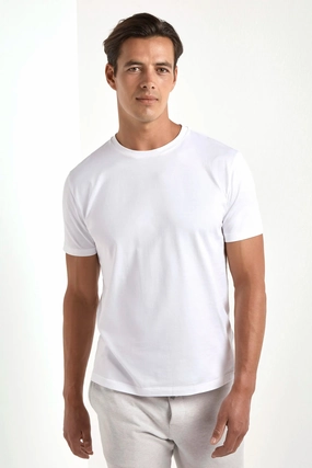 FrayResistant Edging Textured Surface White jersey t-shirt - Made in Italy