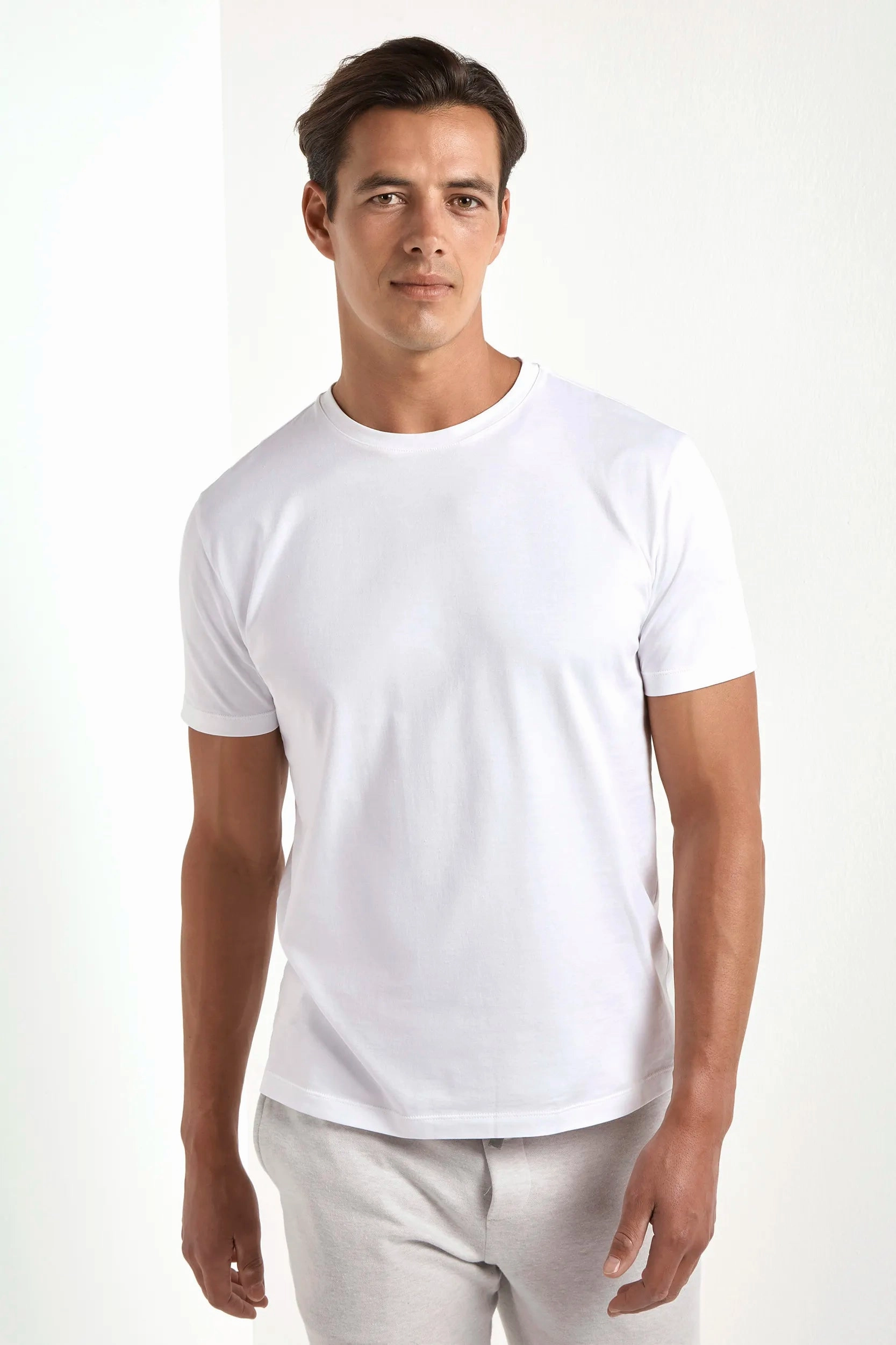 FrayResistant Edging Textured Surface White jersey t-shirt - Made in Italy