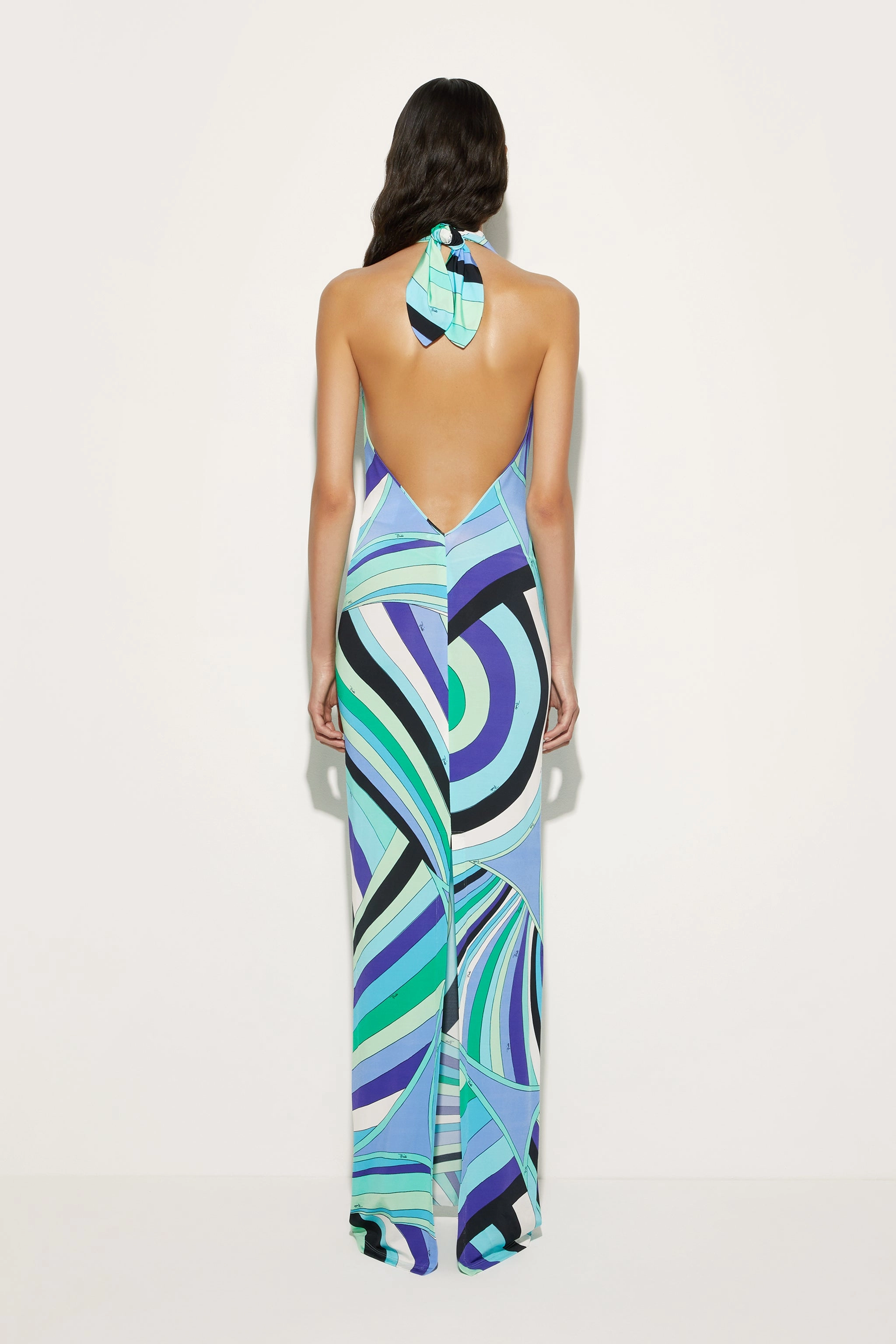 Fall Go Iride Print Long Dress