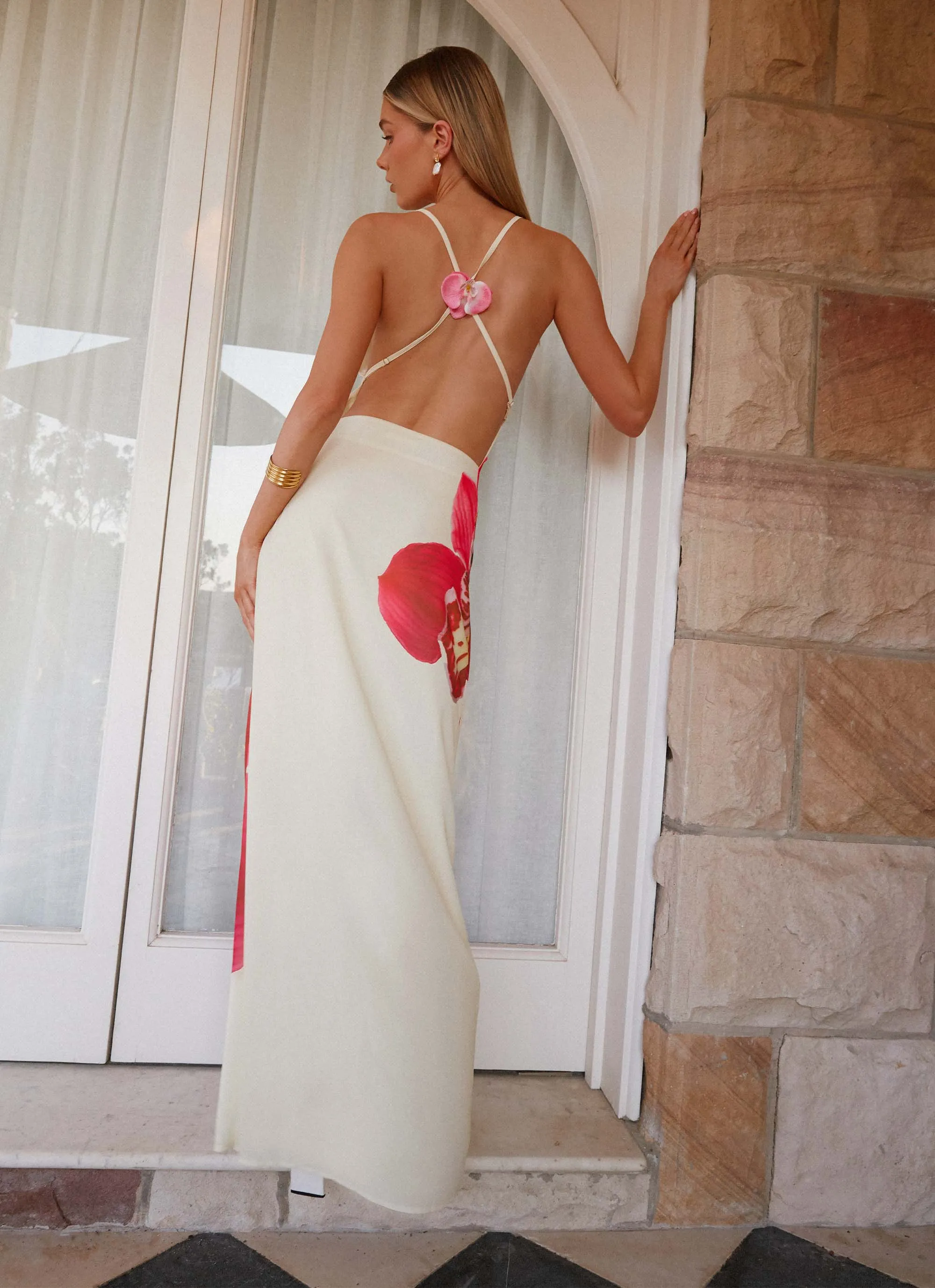 Sleek long-sleeve dress Body Ease Island Girl Maxi Dress - Yellow