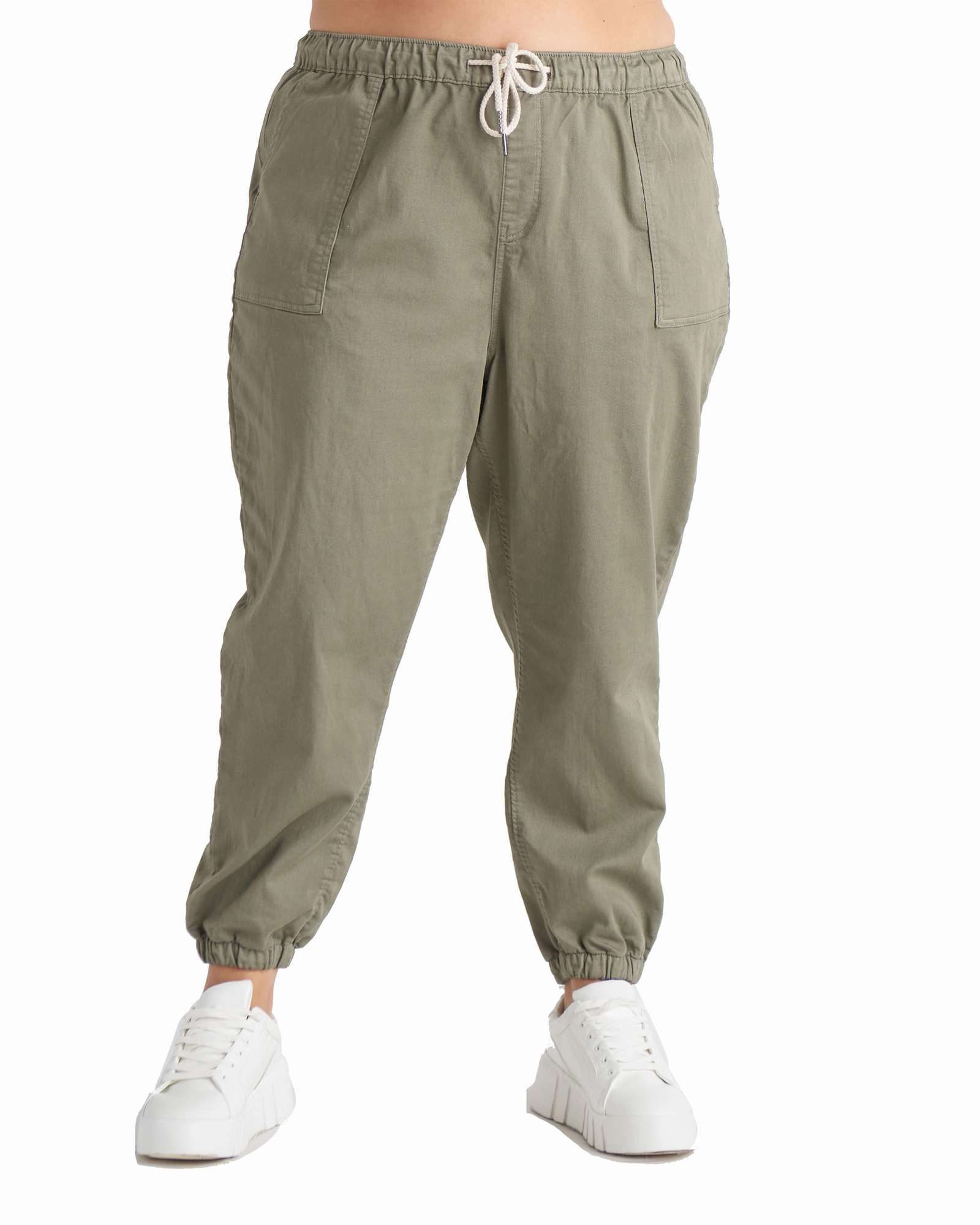 Eco Friendly Date Night Jackie High Waisted Denim Jogger | Forest Green