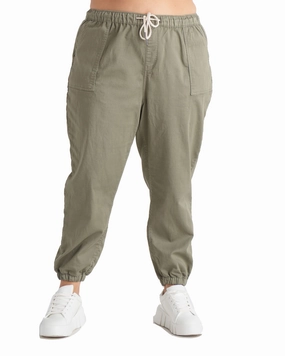 Jackie High Waisted Denim Jogger | Forest Green Chic Wear