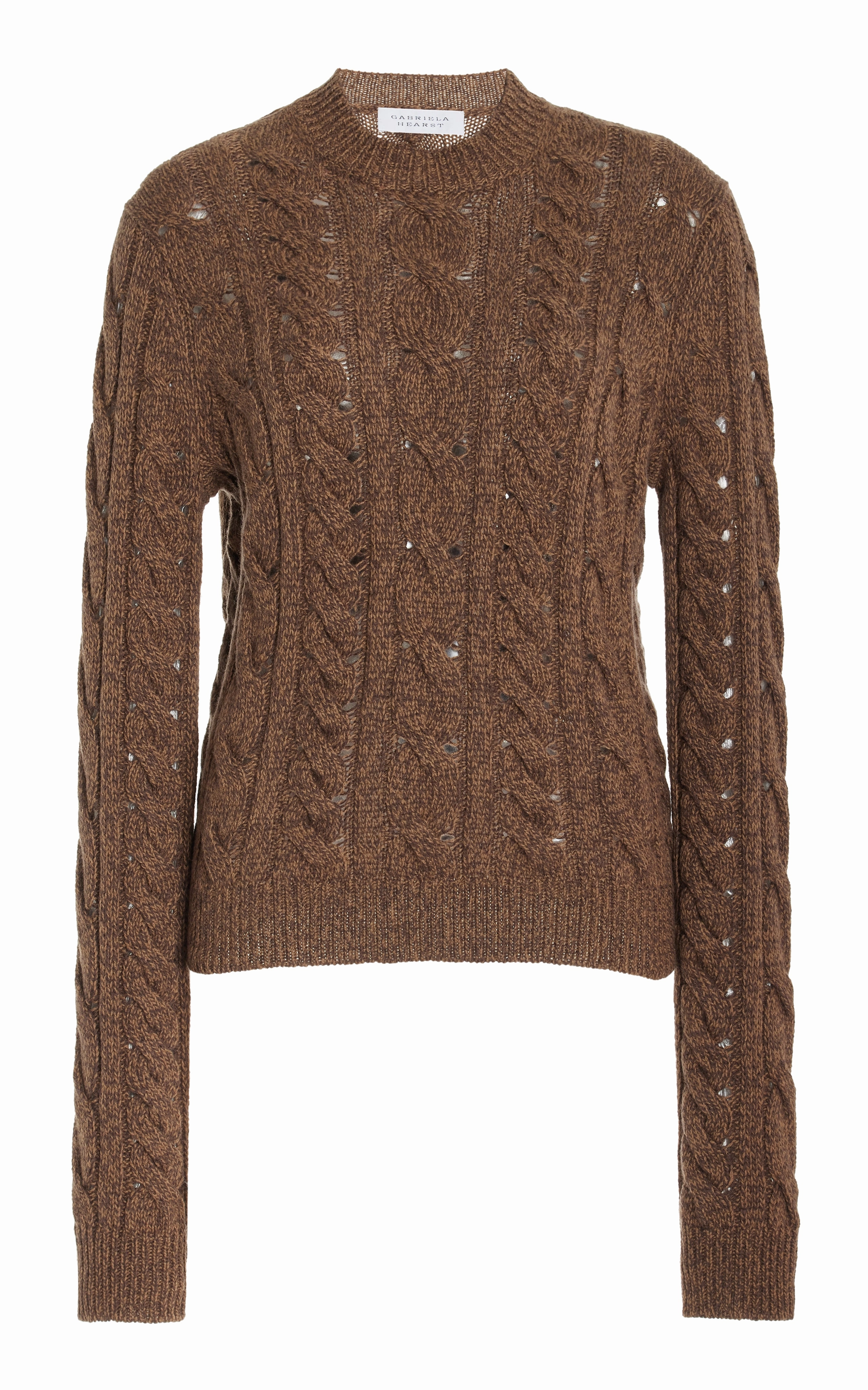 Anthea Knit Sweater in Chocolate Multi Cashmere Flexible Layer Surface Pilling Resistant