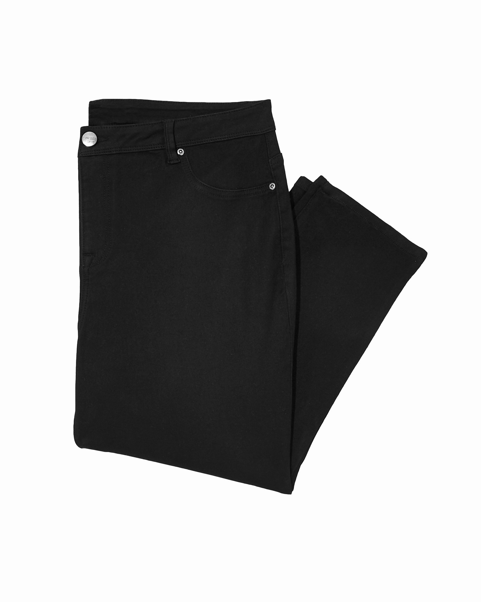 Jardine Denim Capri | Black Classic Beach Day Travel Outfit Smooth zipper closure