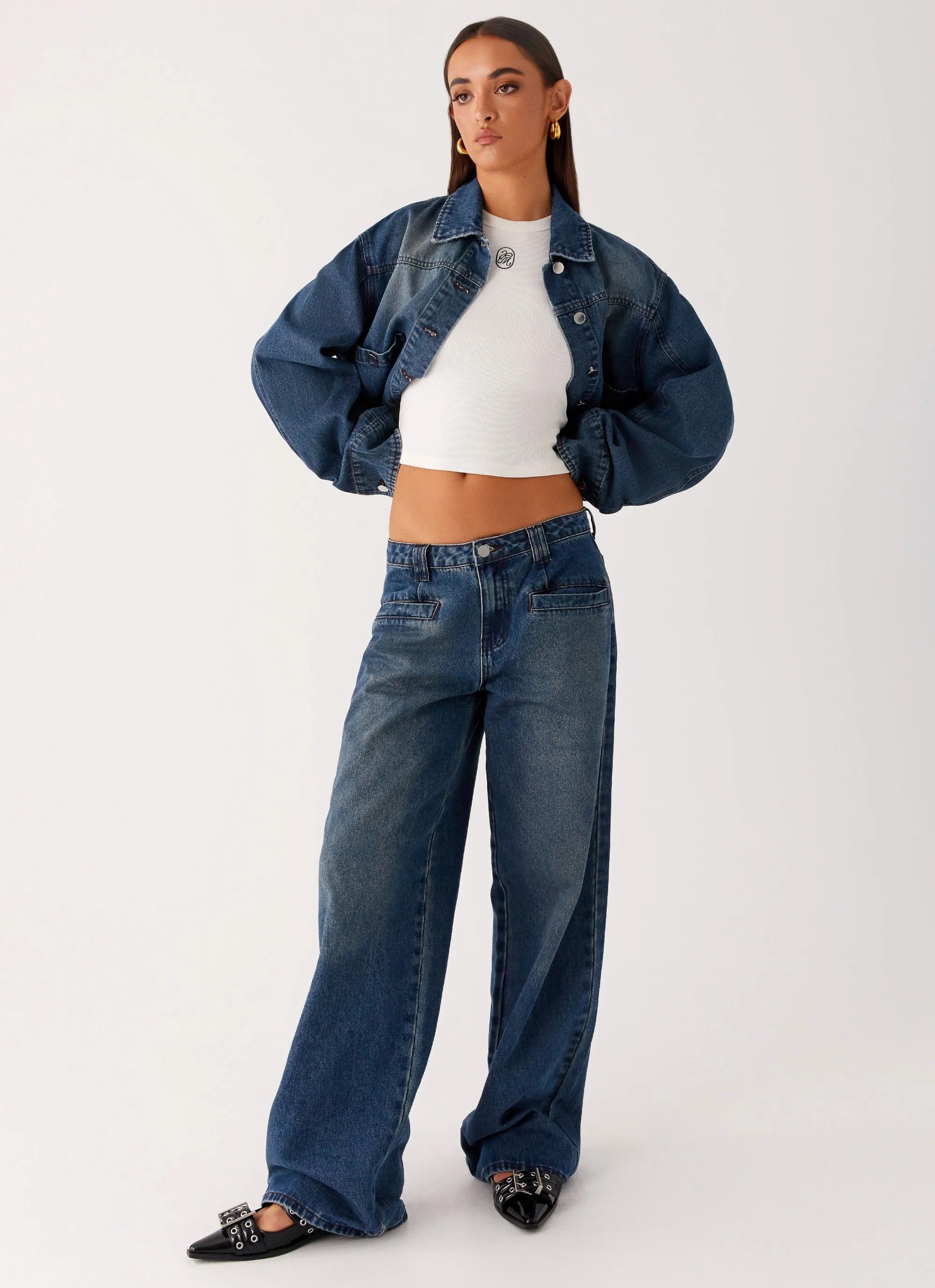 Trendy Look Joan Denim Jeans - Indigo