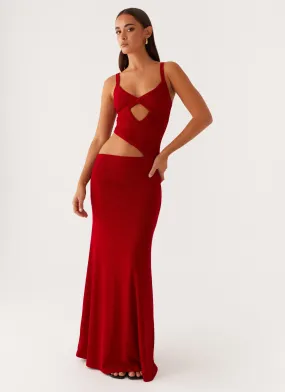 Jocelyn Maxi Dress - Red Lounge Vibes Seasonal Wear