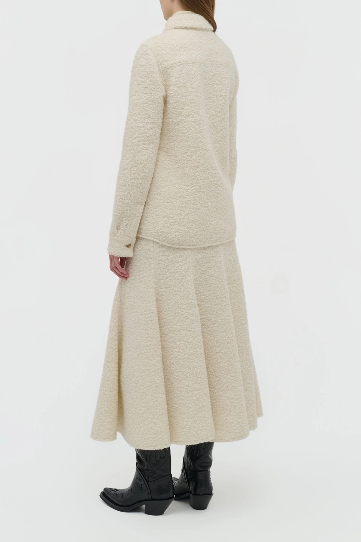 John Austin Shirt in Ivory Recycled Cashmere Boucle Multi Use Piece