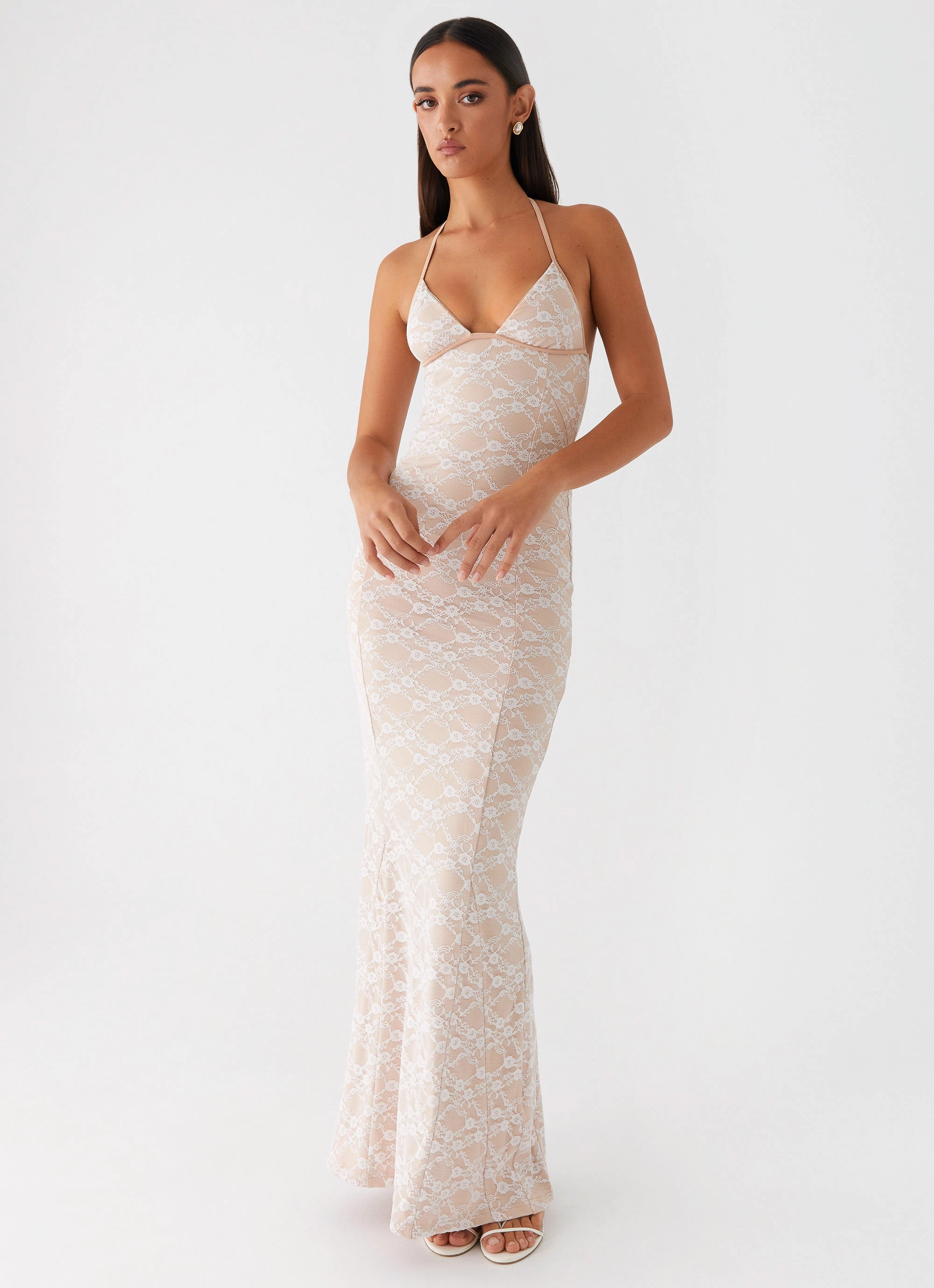 Euro Touch Jolina Lace Maxi Dress - White
