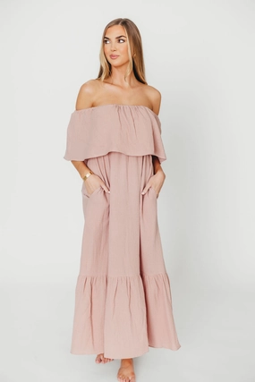Knit Cool Stylish Vibe Josie 100% Cotton Maxi Dress in Rose - Bump & Nursing Friendly *Final-Sale*