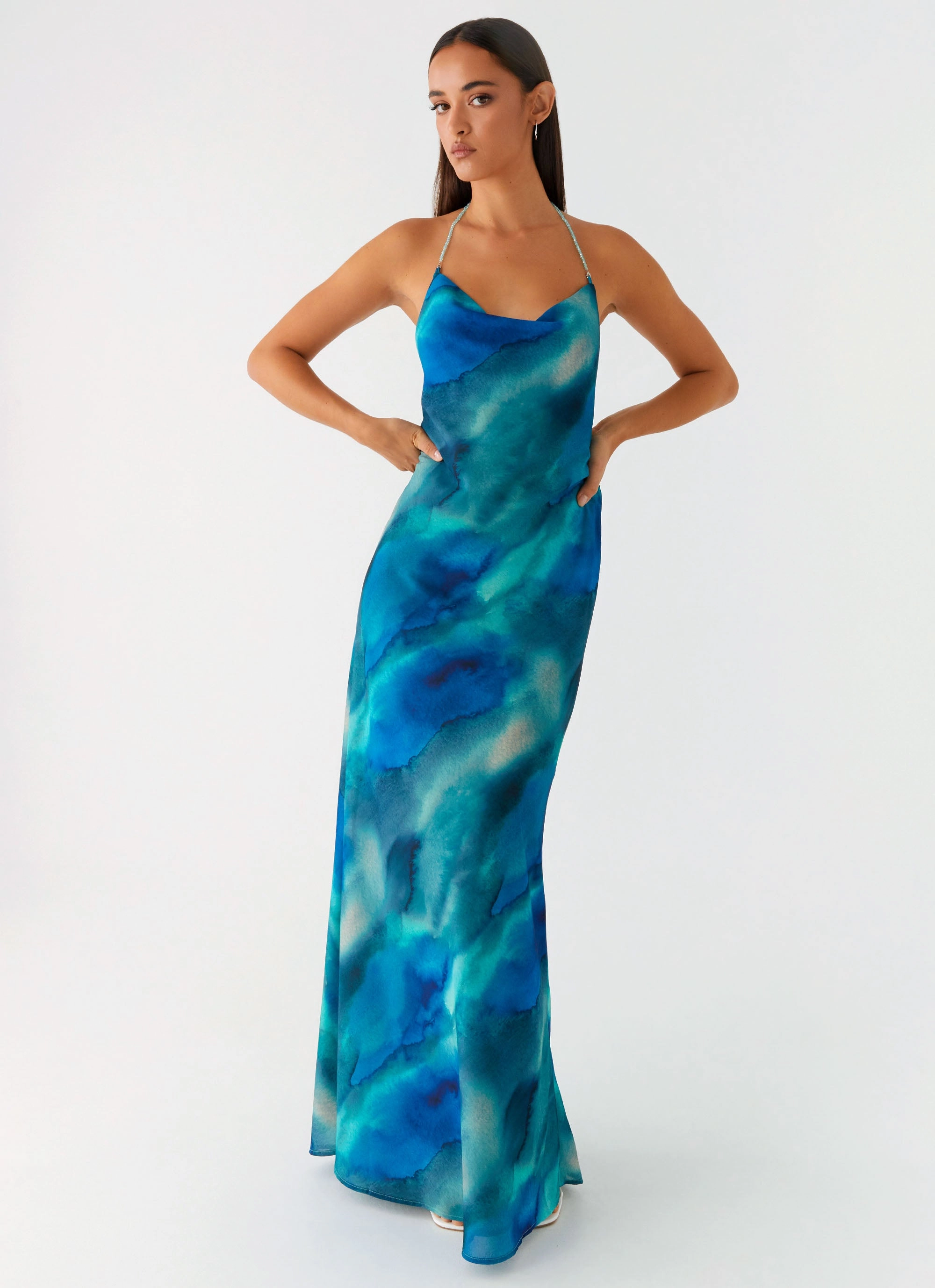 Journey Maxi Dress - Blue Tie Dye Layered Comfort