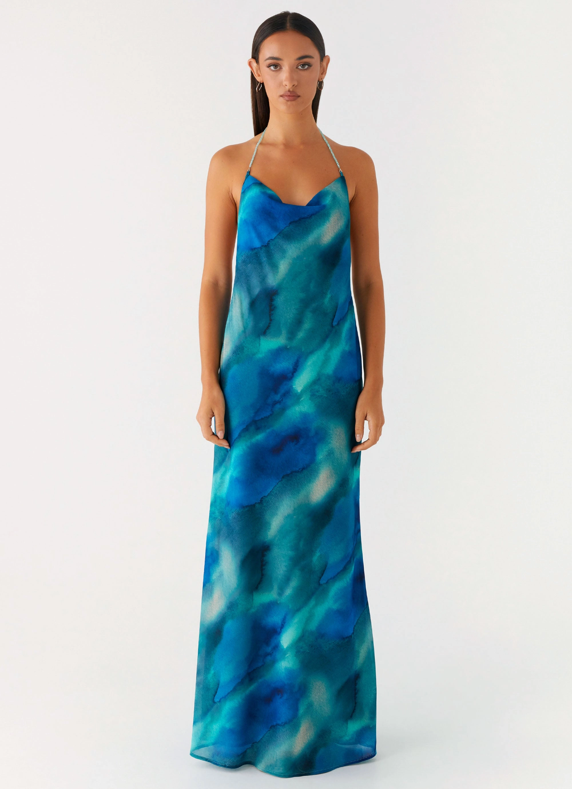 Flattering Design Journey Maxi Dress - Blue Tie Dye