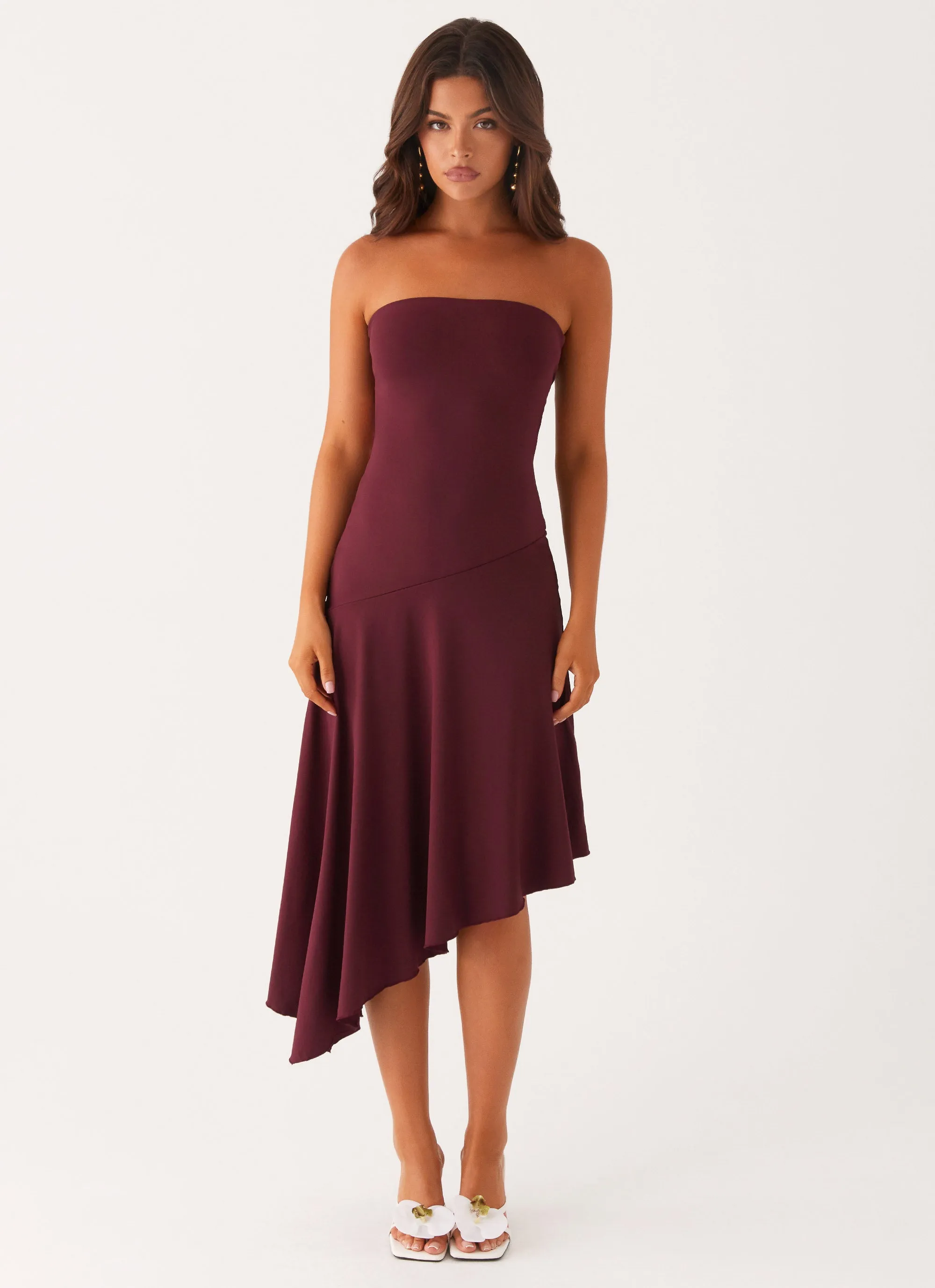 Layered-Look Perfect Look Juliana Midi Dress - Mulberry