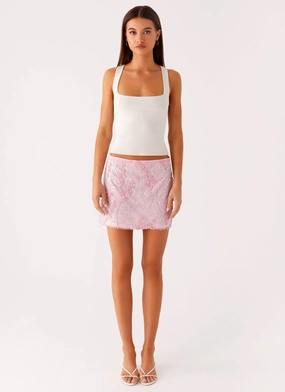 Quick Dry Technology Bold Print Kandi Mini Skirt - Pink