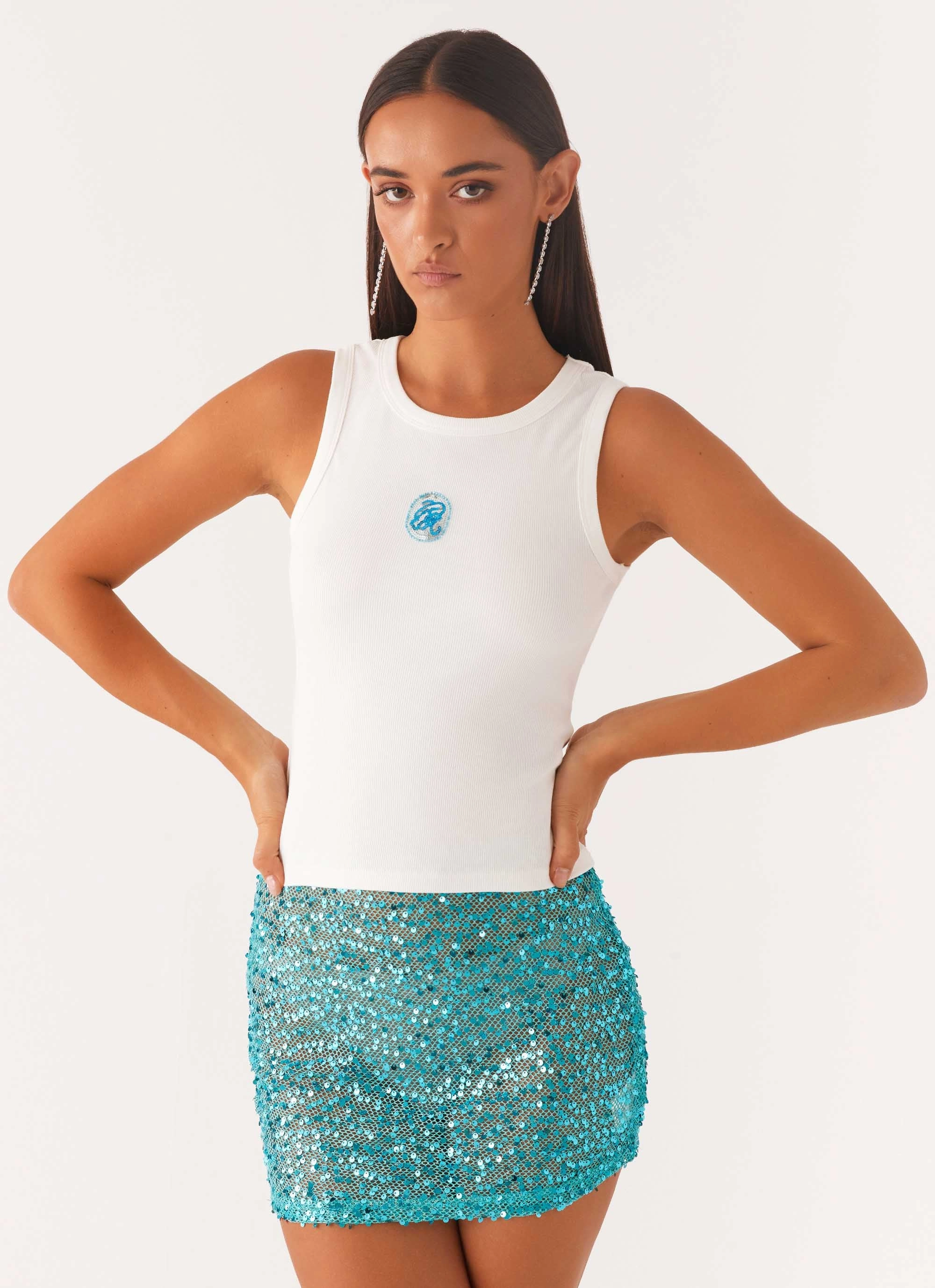 Remote - controlled Signature Beaded Logo Tank - White