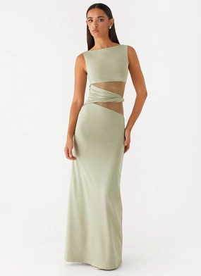 Karma Maxi Dress - Sage Full Coverage