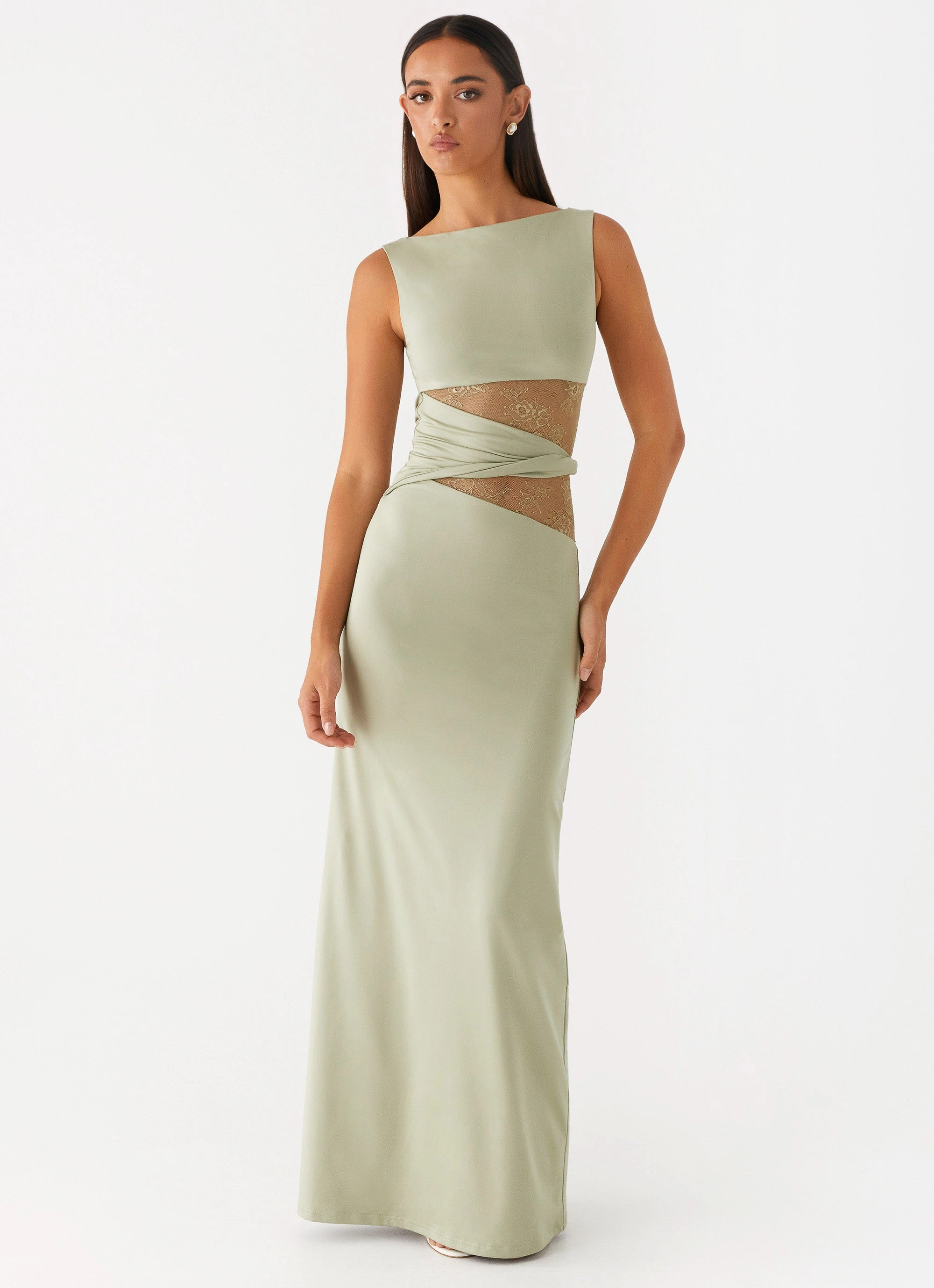 Karma Maxi Dress - Sage Full Coverage