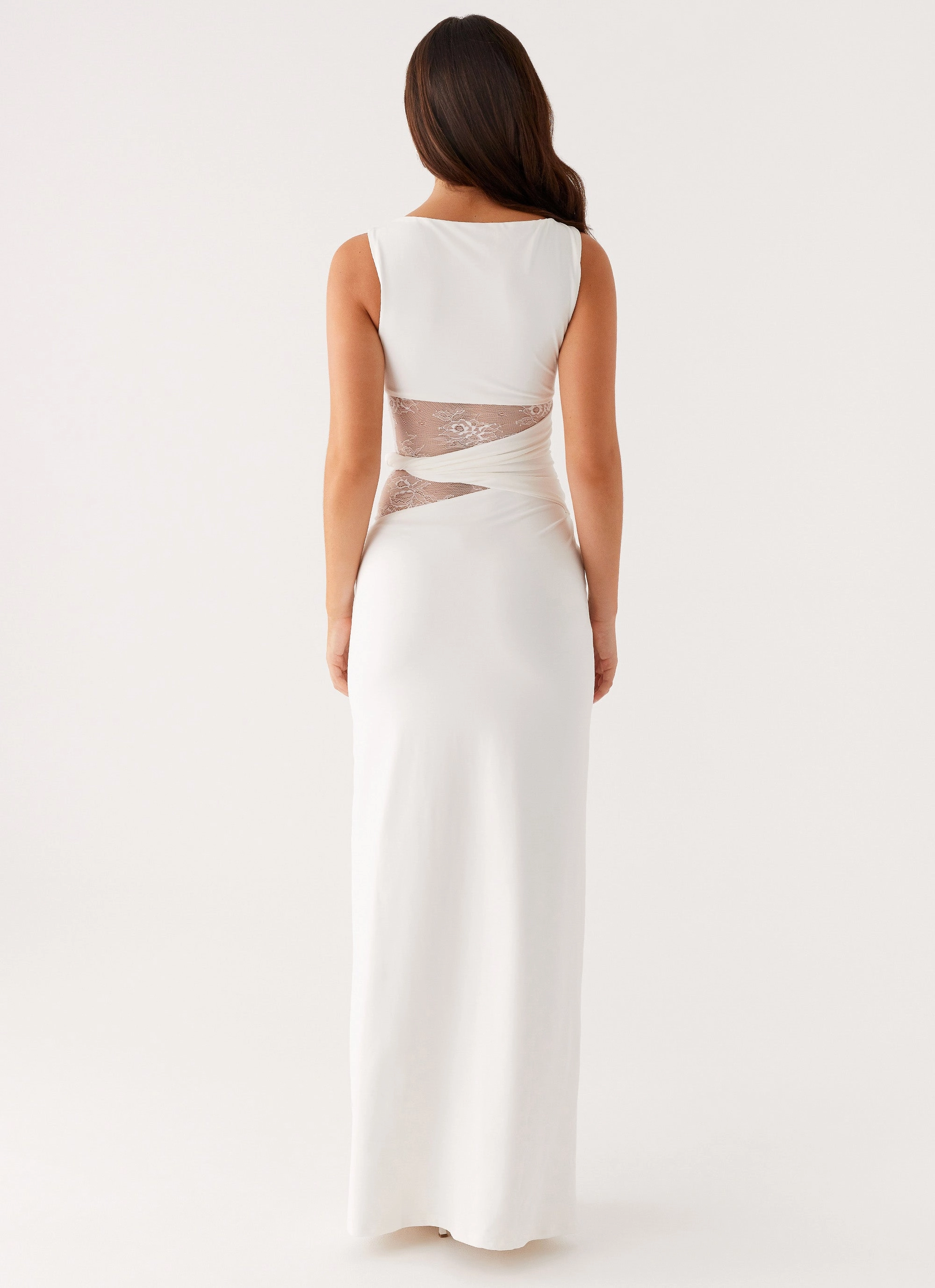 Sophisticated Style Cloud Light Karma Maxi Dress - White