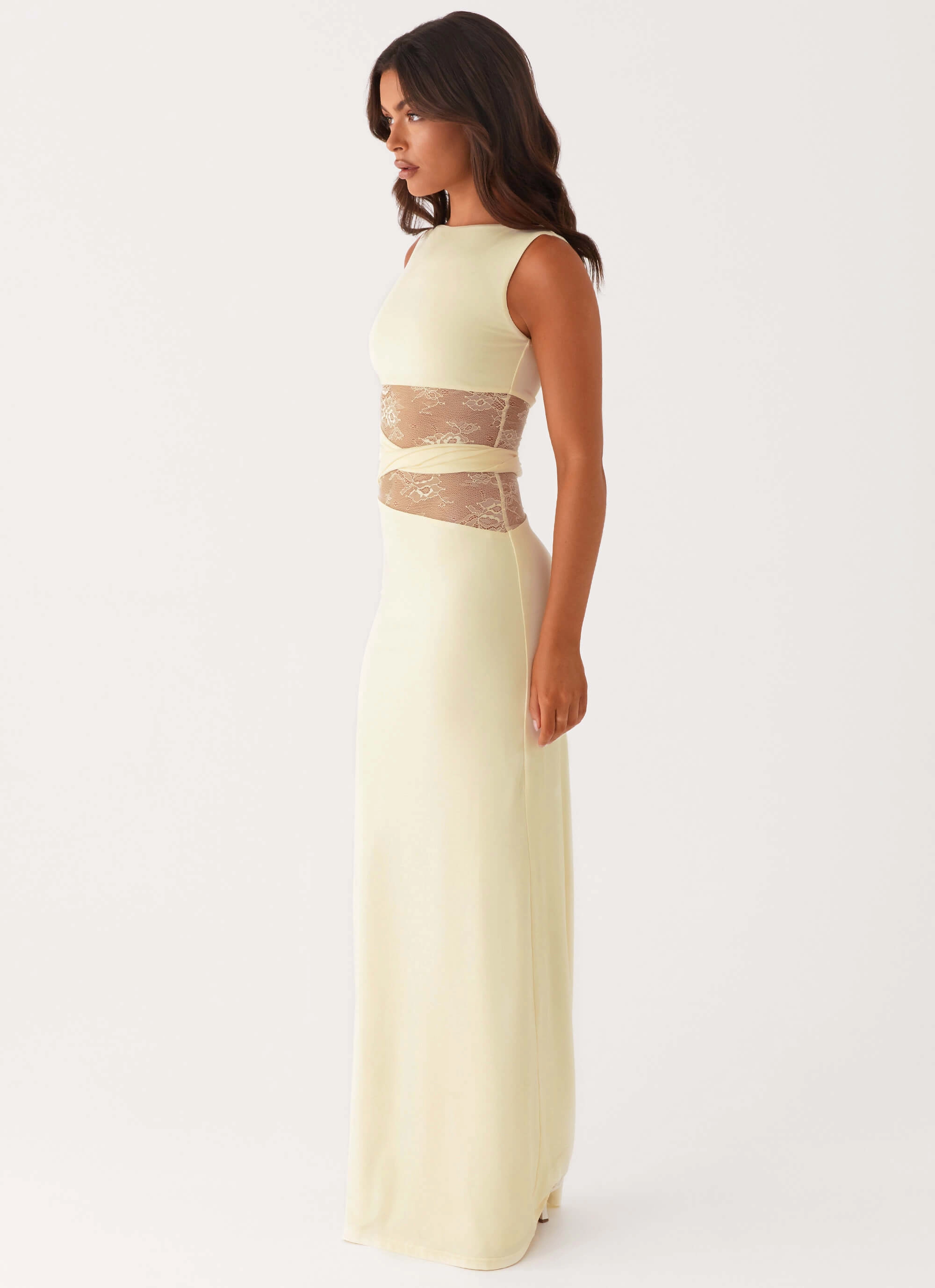 Soft Draping Karma Maxi Dress - Yellow