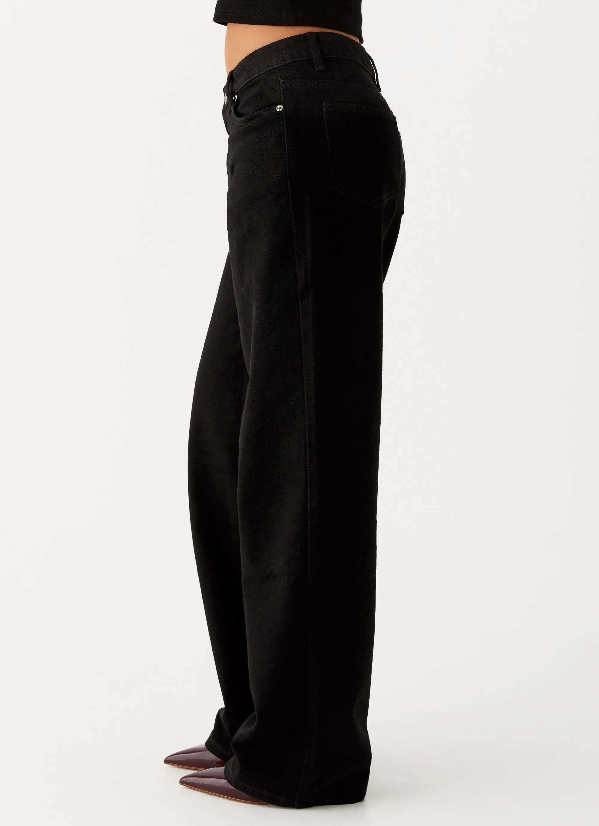 Keanna Low Rise Denim Jeans - Black Outdoor Adventure Adult Fashion Go Anywhere Look