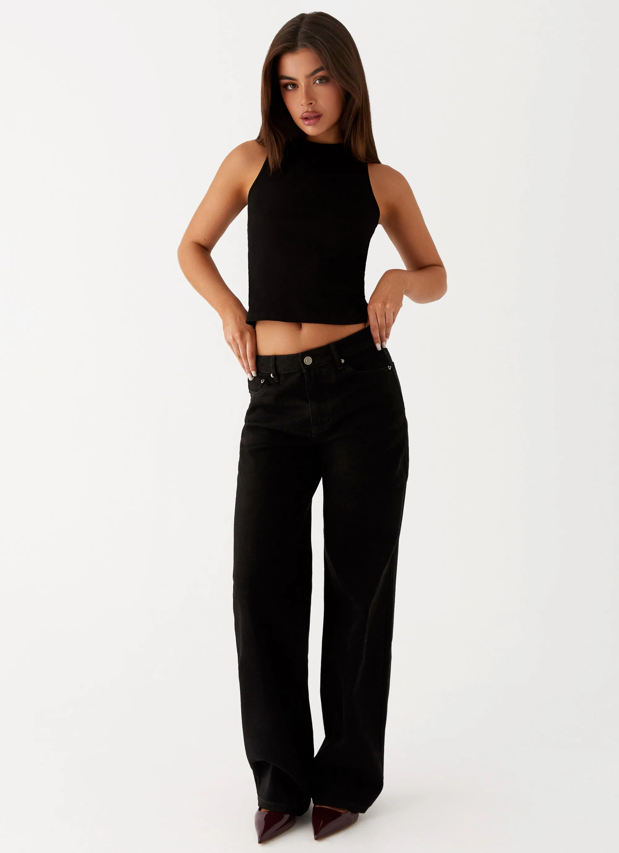 Keanna Low Rise Denim Jeans - Black Classic Fit