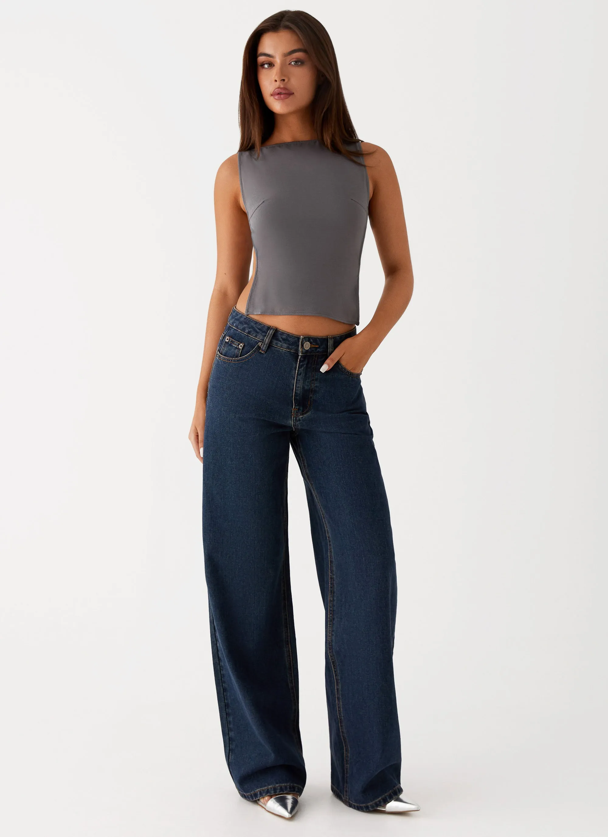 Keanna Low Rise Denim Jeans - Washed Denim High Quality Eco Friendly