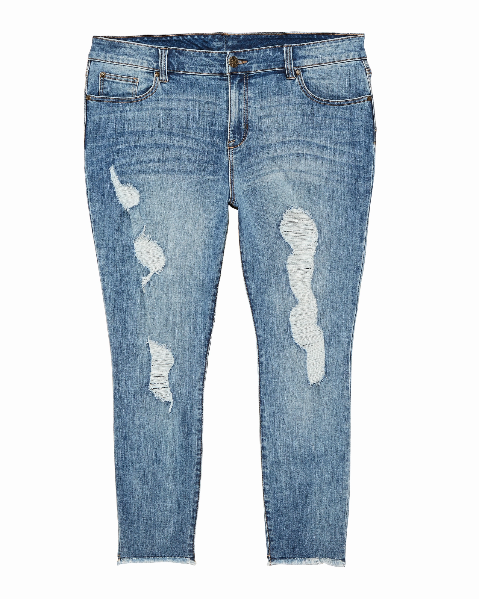 Holiday Vibes Stretch Elegant Party Look Winter Warmth Kelly Destructed Skinny | Medium Wash