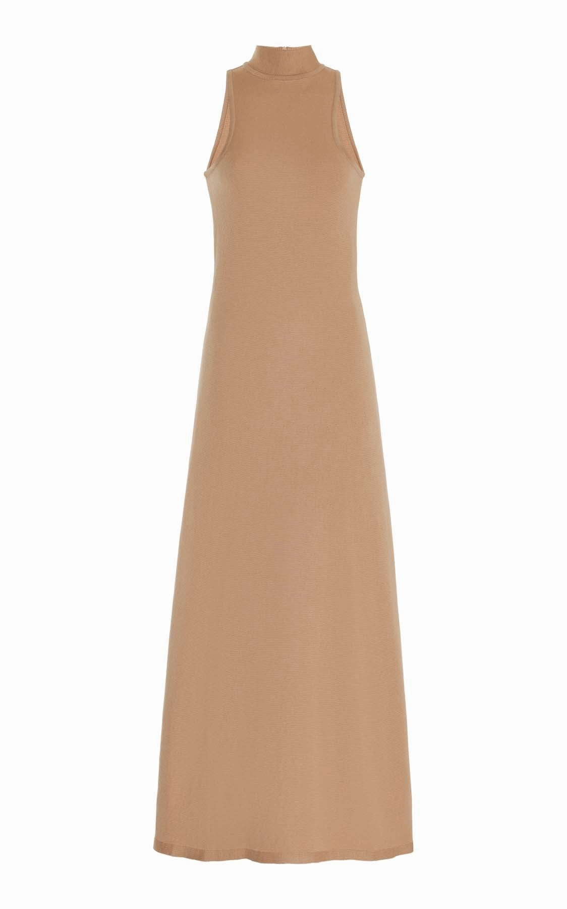 Compact Knit Technique Kenna Knit Dress in Camel Merino Wool