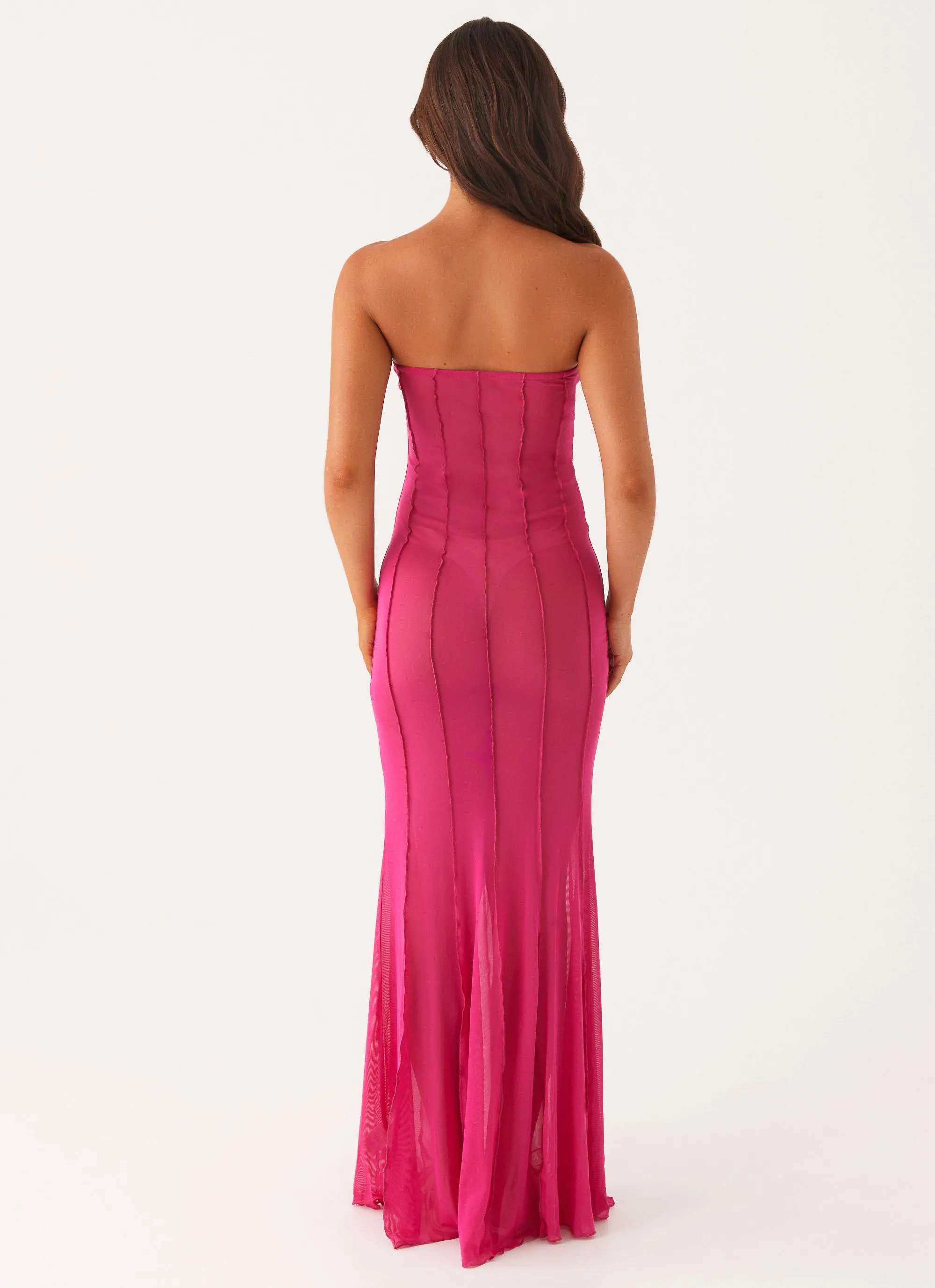 Subtle Drape Delicate Tone Kennedy Maxi Dress - Fuchsia