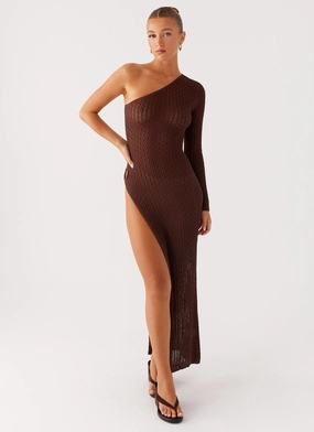 Kerri Knit Maxi Dress - Dark Chocolate Soft Glide Elegant Touch