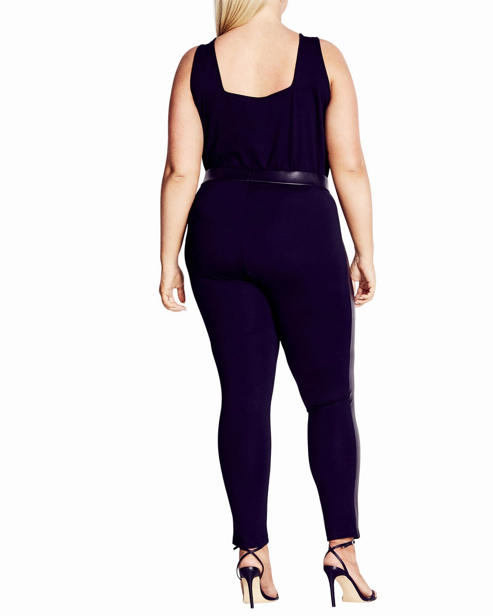 Soft Sustainable Night Out City Walk Minimalist Kiara Ponte Pants | Leather Look