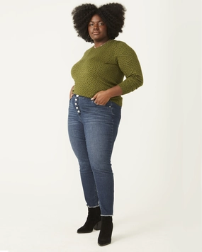 Softened Texture Nature Lover Party Look Kimberly Fray Hem Skinny Jean | Dark Wash