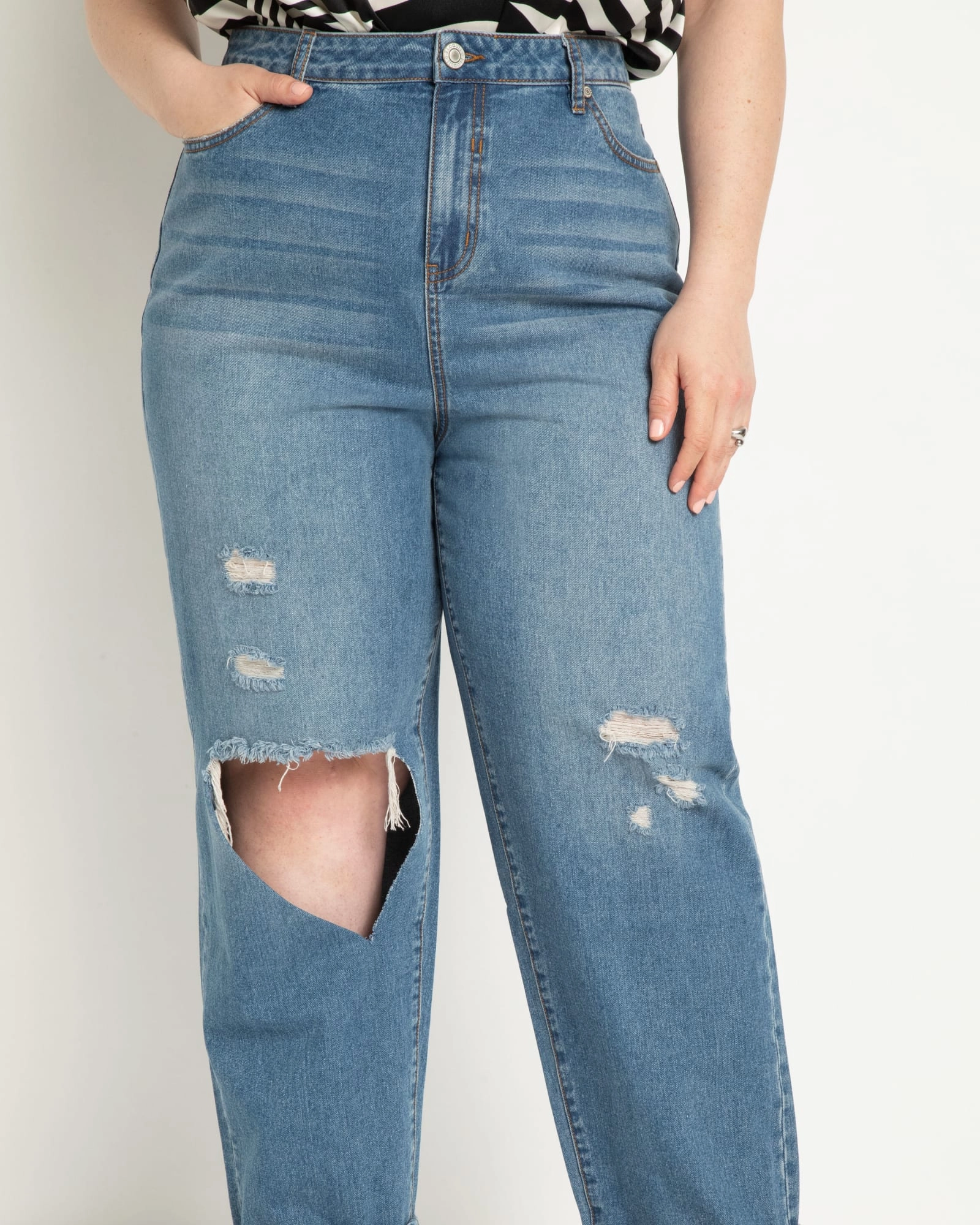 Knee Destruction Jean | Medium Wash Fit And Easy Outfit Formula