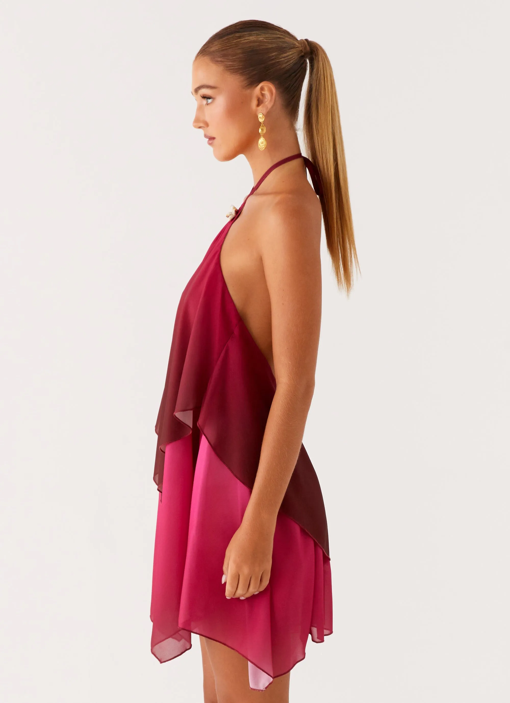 Twin Flame Mini Dress - Fuchsia Gradient Resort Ready